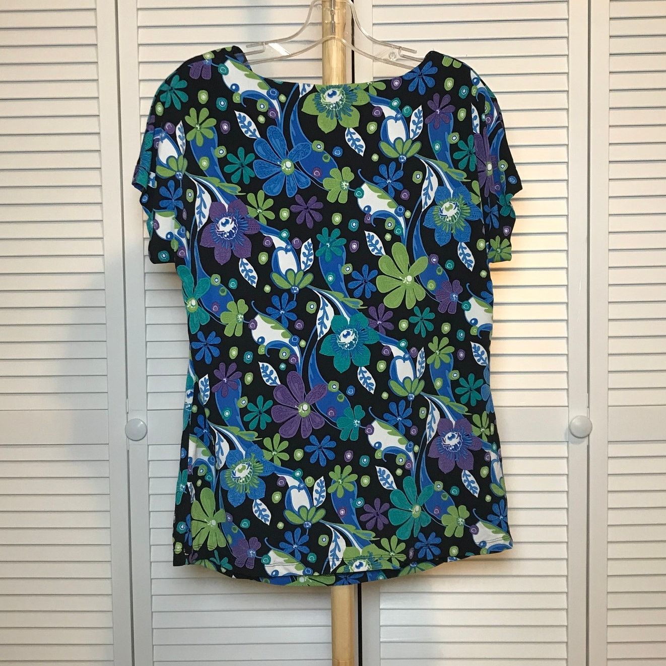 Other Chaus Floral Cowl Neck Short Sleeve Blouse M Size M / US 6-8 / IT 42-44 - 2 Thumbnail