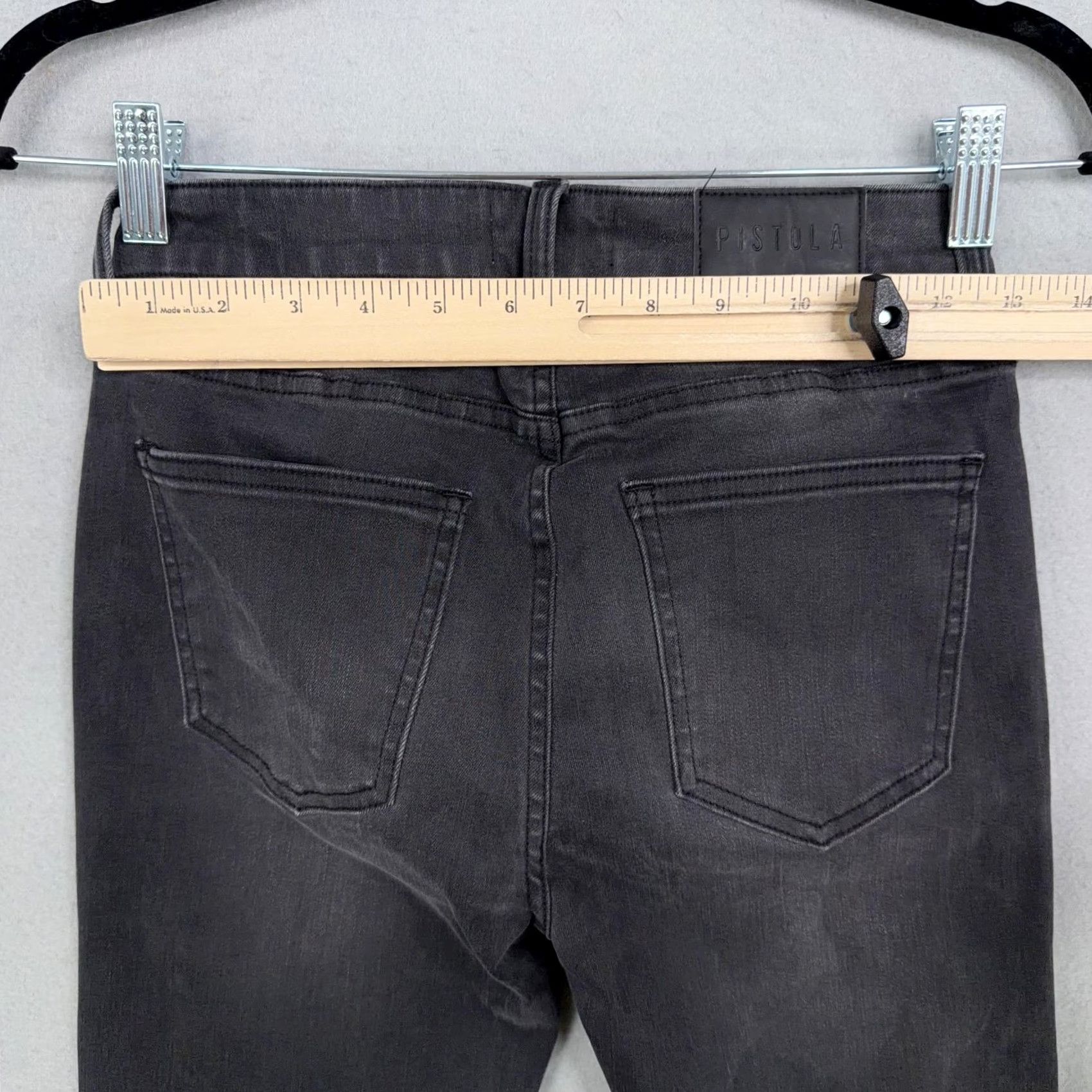 Pistola Pistola Jeans Womens 26 Gray Mid Rise Skinny Raw Hem Crop Charcoal Wash Denim Pants Jeans Slim Women's Size 26" / US 2 / IT 38 - 7 Thumbnail