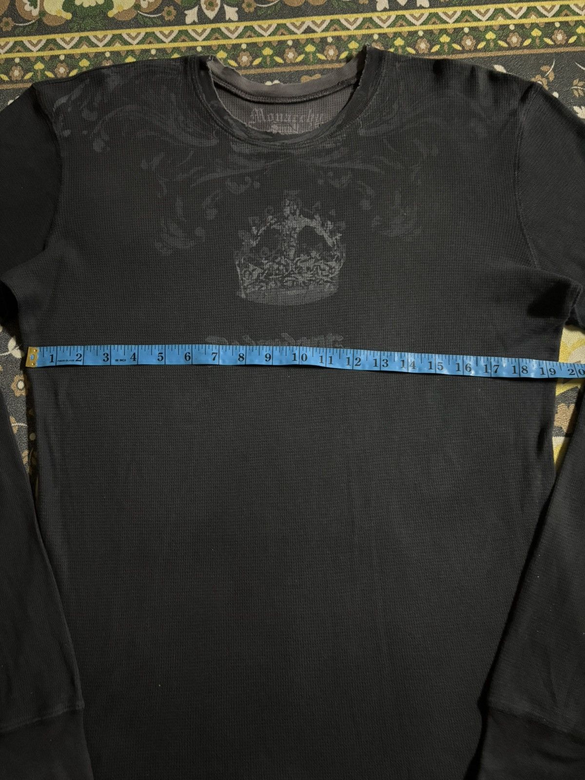 Affliction Monarchy Cross Skull Distressed Style Knit Long Sleeve Tee Size US M / EU 48-50 / 2 - 11 Thumbnail