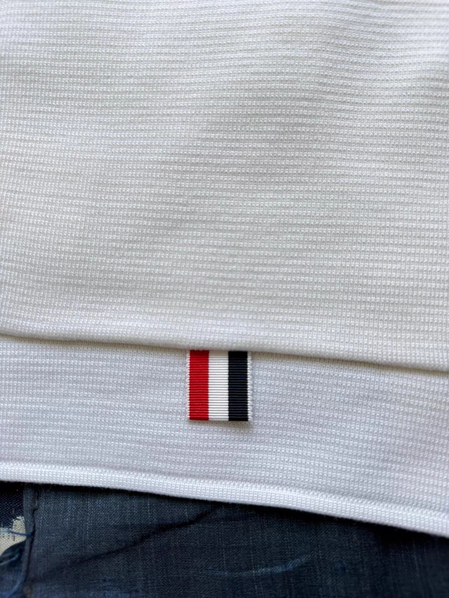 Thom Browne White Ribbed Polo Shirt Size US M / EU 48-50 / 2 - 1 Thumbnail
