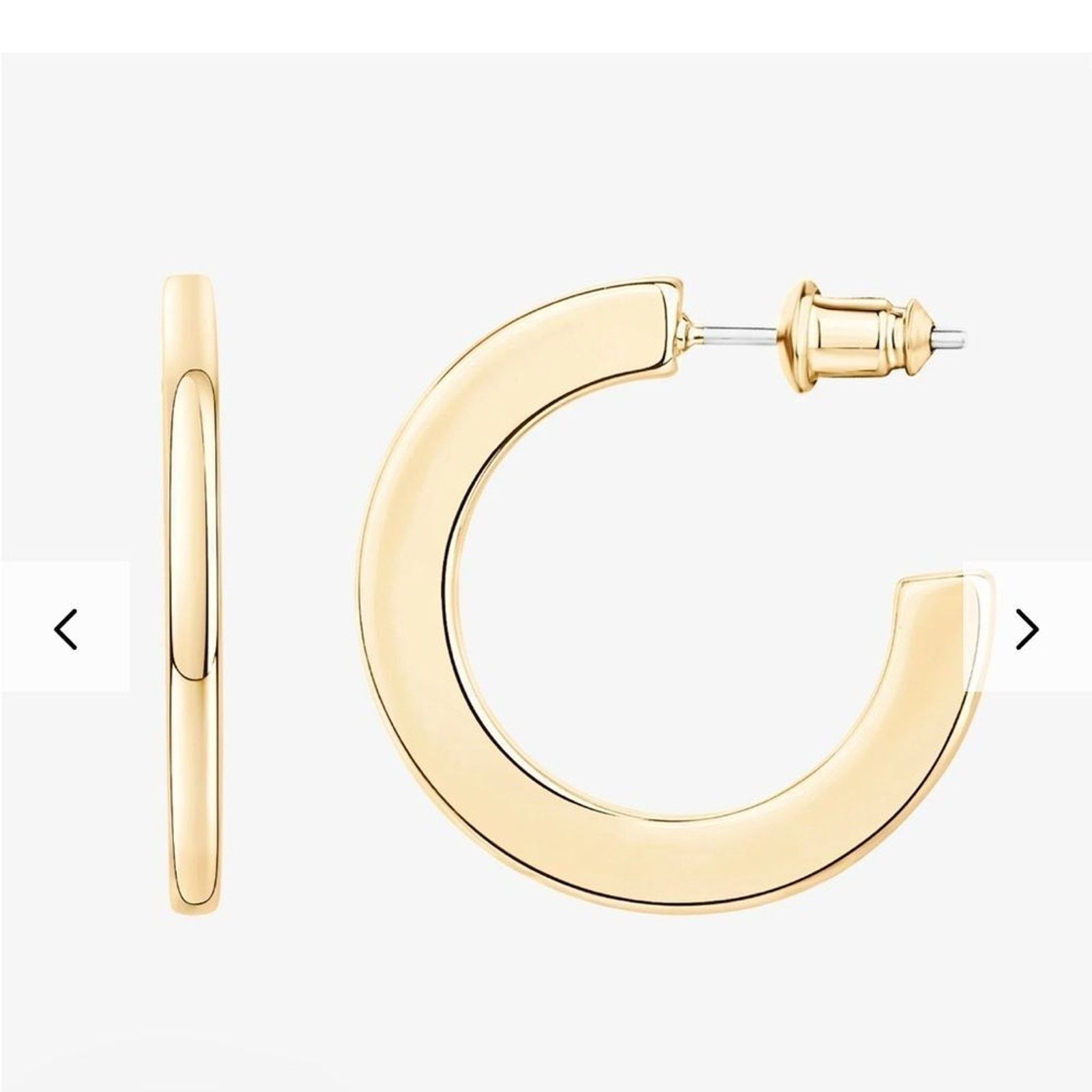 Vintage NWB PAVOI 14K Yellow Gold Plated Infinity Hoop Earrings 4mm Size ONE SIZE - 5 Thumbnail