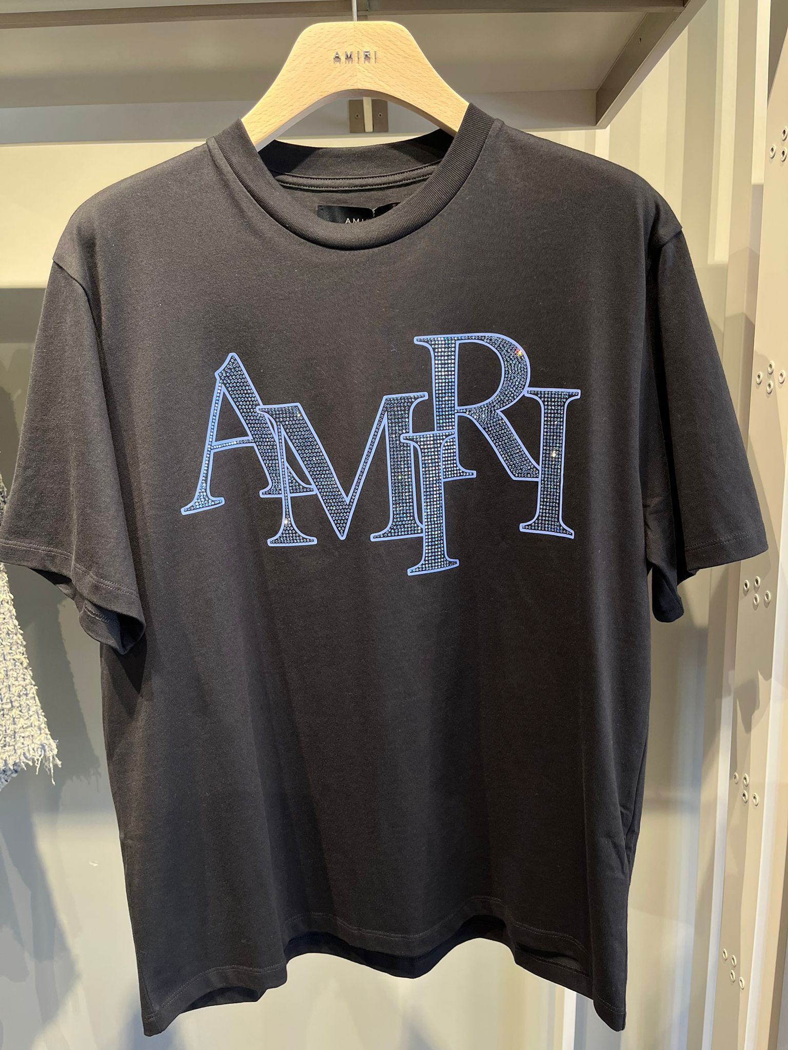 Amiri oc11z0525 Crystal Staggered T-Shirt in Black/Blue Size US L / EU 52-54 / 3 - 2 Thumbnail