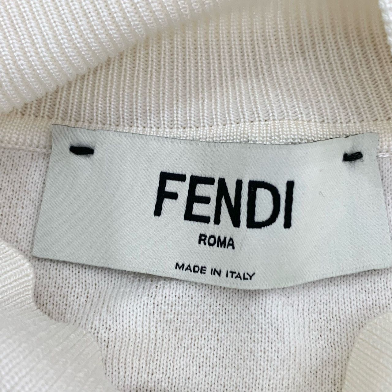 Fendi Fendi Womens Ivory Short-Sleeve Mock Neck Knit Top Size S / US 4 / IT 40 - 5 Thumbnail