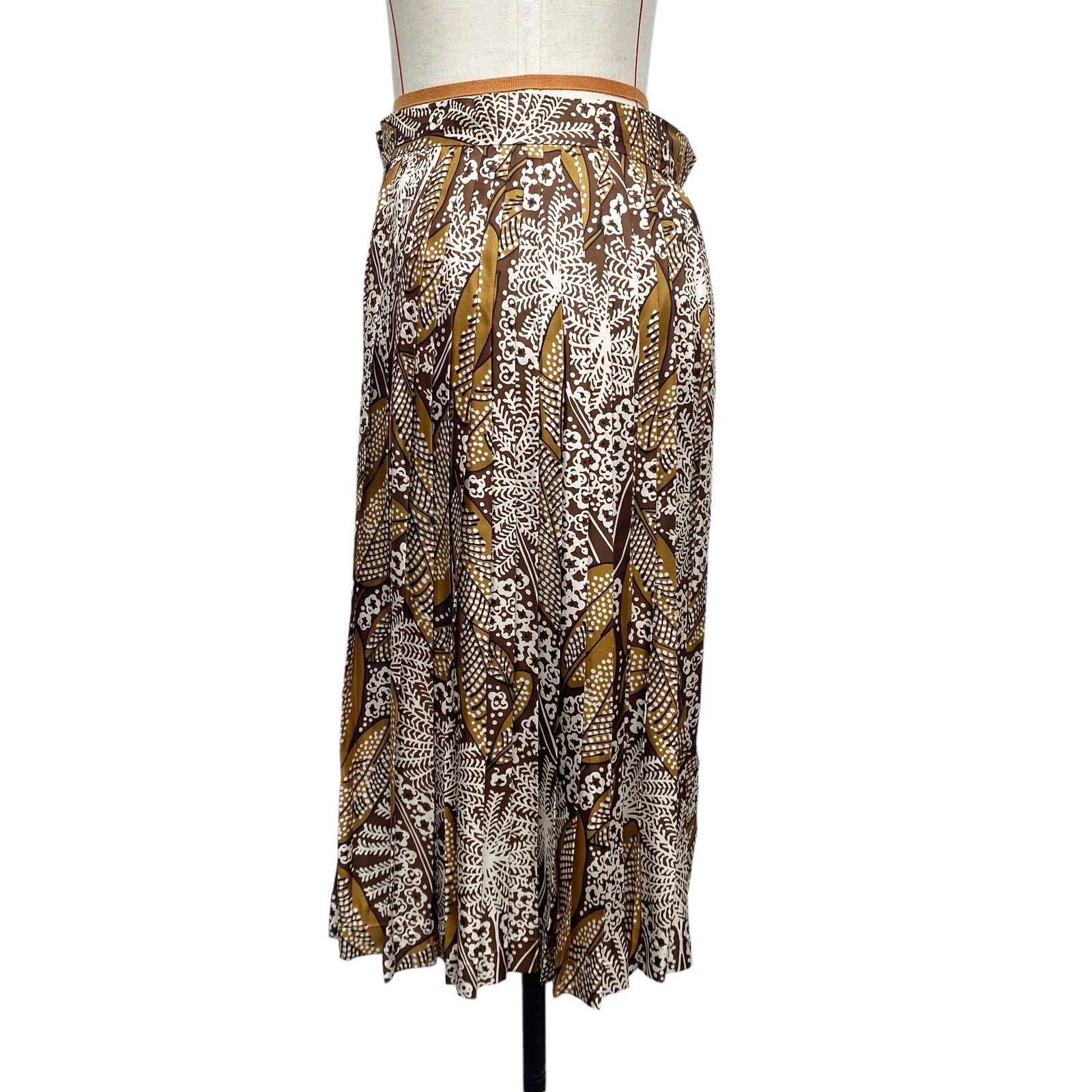 Vintage Vintage Ruth McCulloch Brown Printed 4 Piece Skirt Set Size 36" / US 14 / IT 50 - 7 Thumbnail
