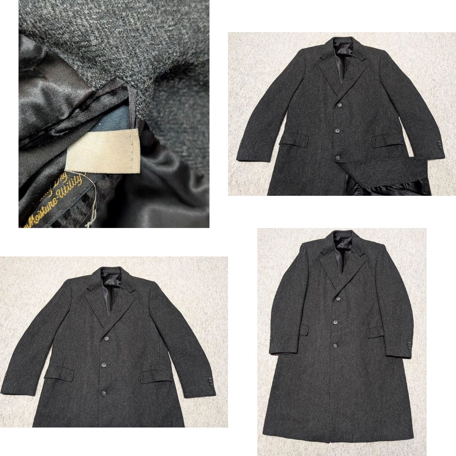 Hart Schaffner Marx VINTAGE Hart Schaffner Marx overcoat 2XL Wool Tweed Herringbone Black USA Made Coat Men 48 Chest 48in Long 19" Shoulders 28" Arms 1950s 60s Mens Size US XXL / EU 58 / 5 - 8 Thumbnail
