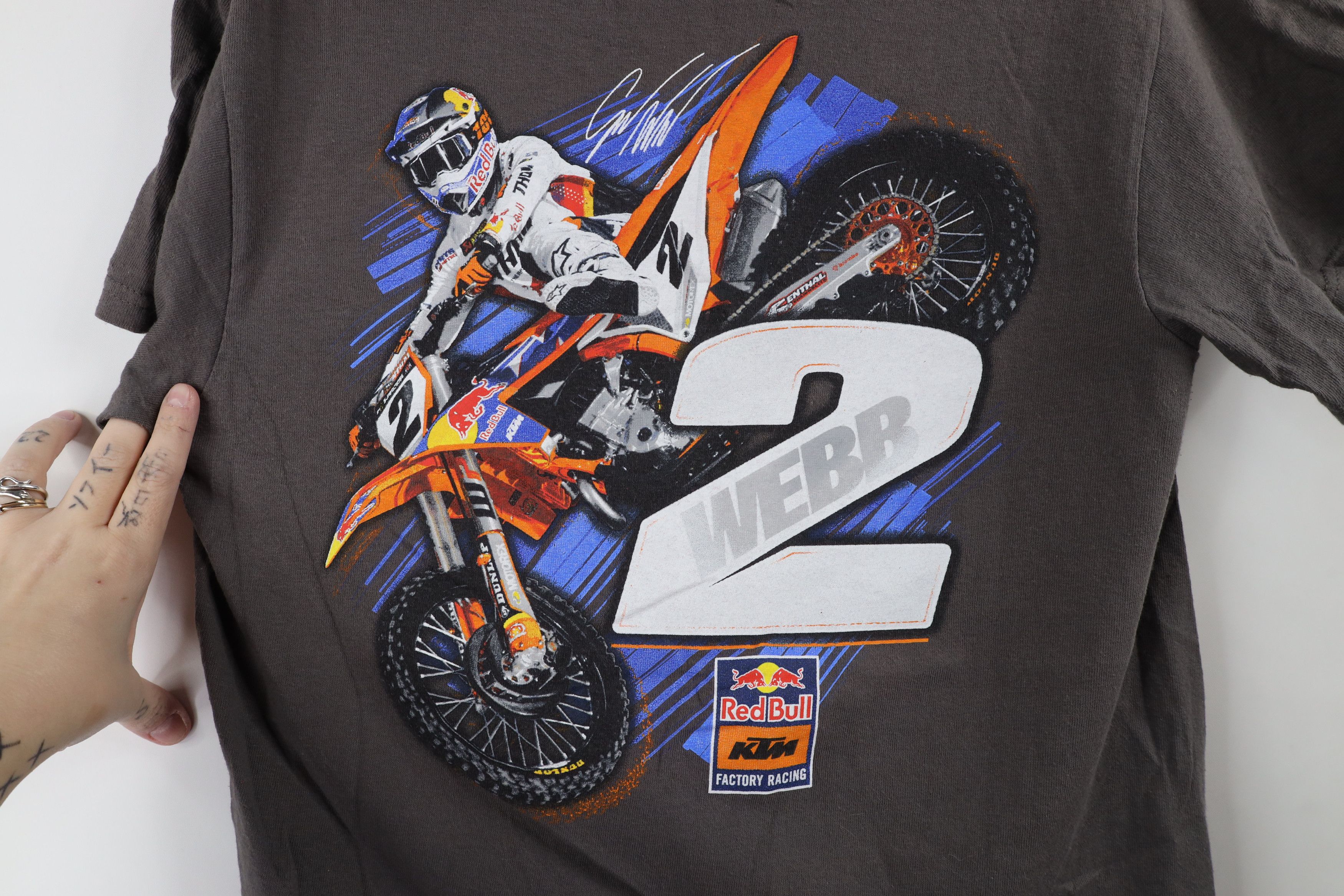 Vintage Red Bull KTM Factory Racing Webb Motocross T-Shirt Gray Size US M / EU 48-50 / 2 - 4 Thumbnail