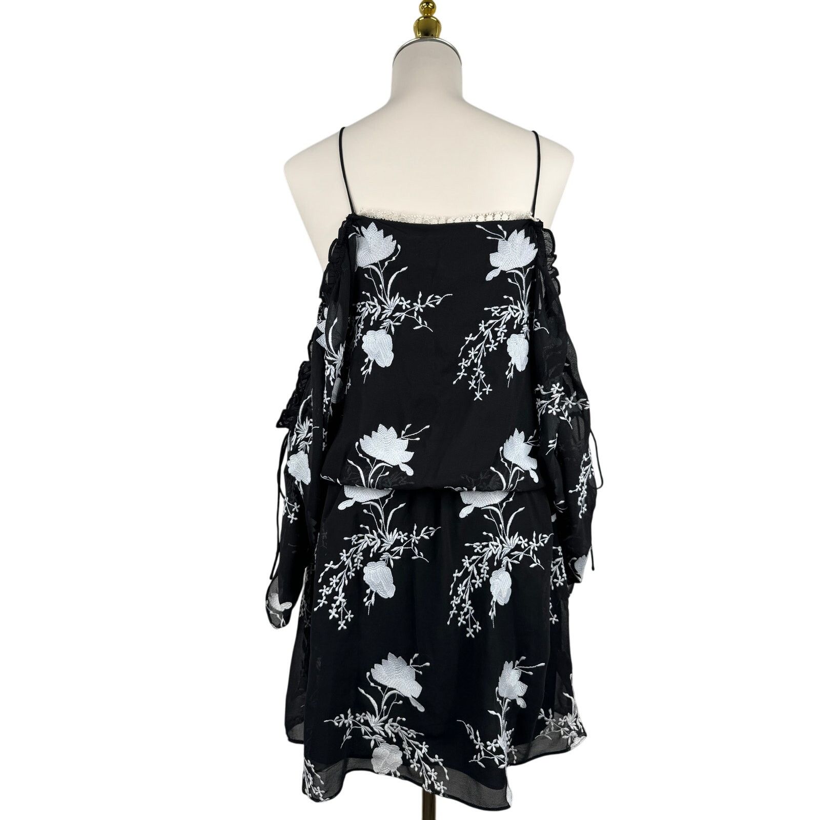 Alice + Olivia Alice and Olivia Holden Embroidered Cold-Shoulder Dress Size L / US 10 / IT 46 - 3 Thumbnail