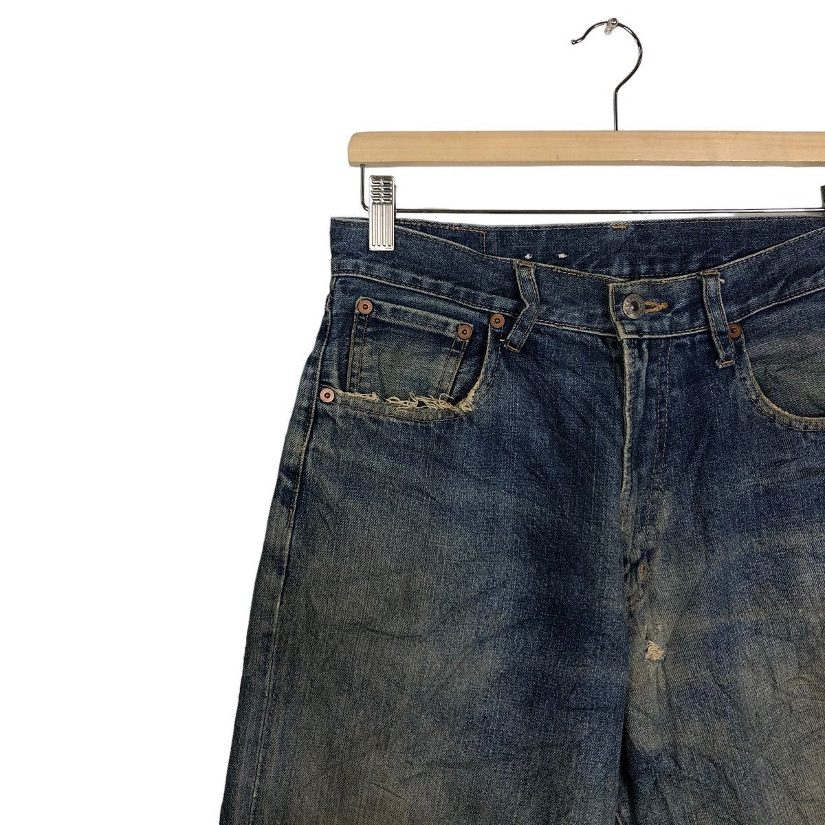 Japanese Brand 🔥90’s Rare Distressed Denim Jeans Warehouse Issey Miyake Size US 28 / EU 44 - 7 Thumbnail