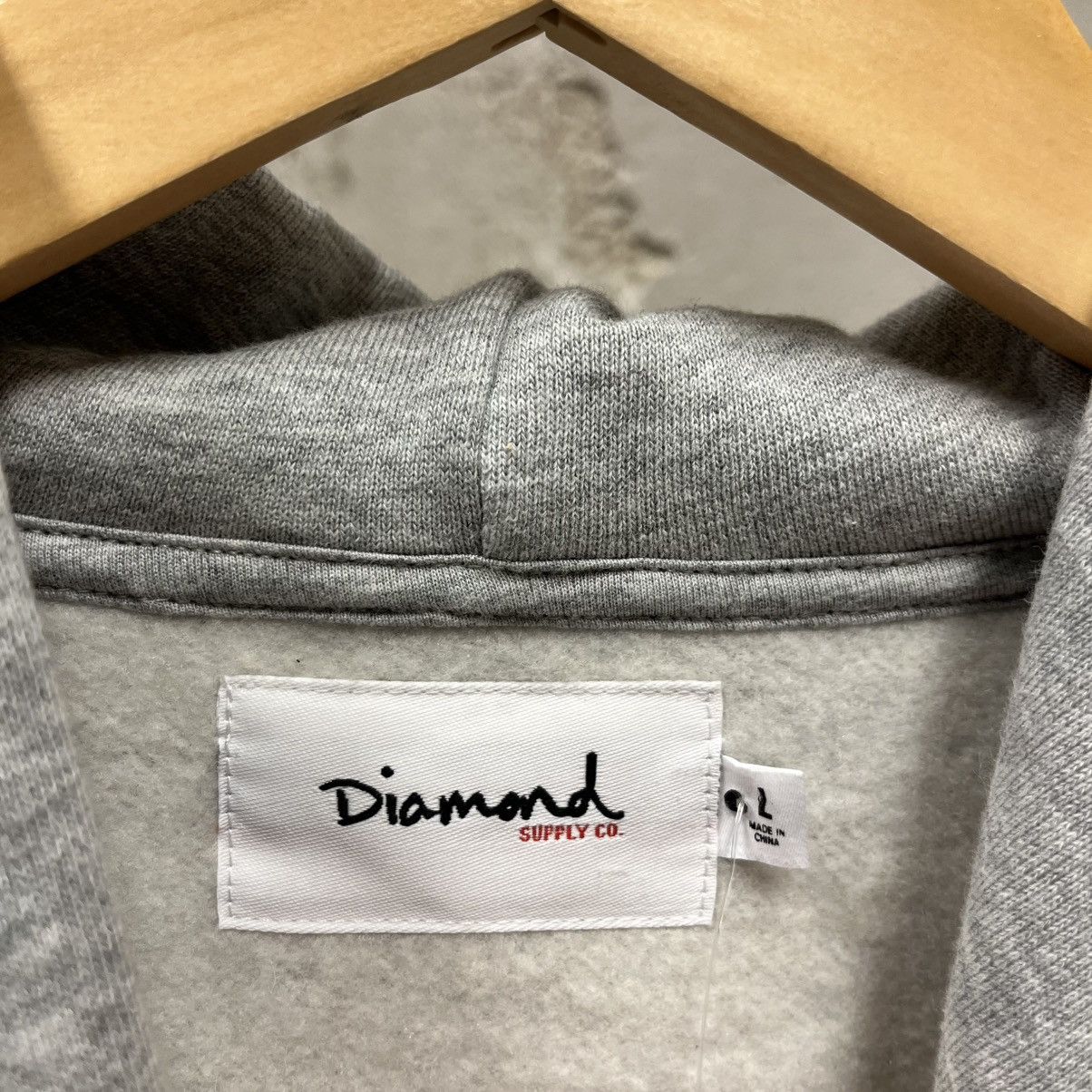 Diamond Supply Co. Diamond Skateboards Gray White Logo Pullover Fleece Hoodie Size US L / EU 52-54 / 3 - 3 Thumbnail