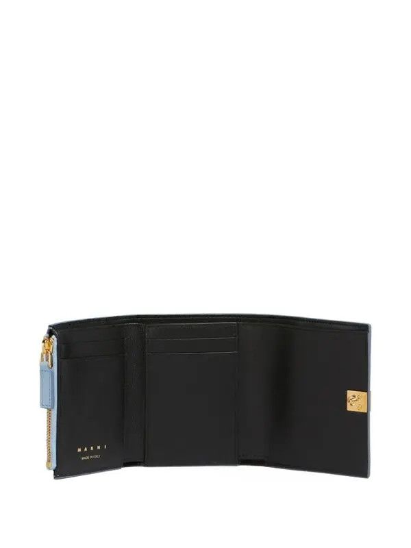 Marni o1f1d3z0525 Size: OS / Tri-Fold Leather Wallet in Blue Size ONE SIZE - 4 Thumbnail