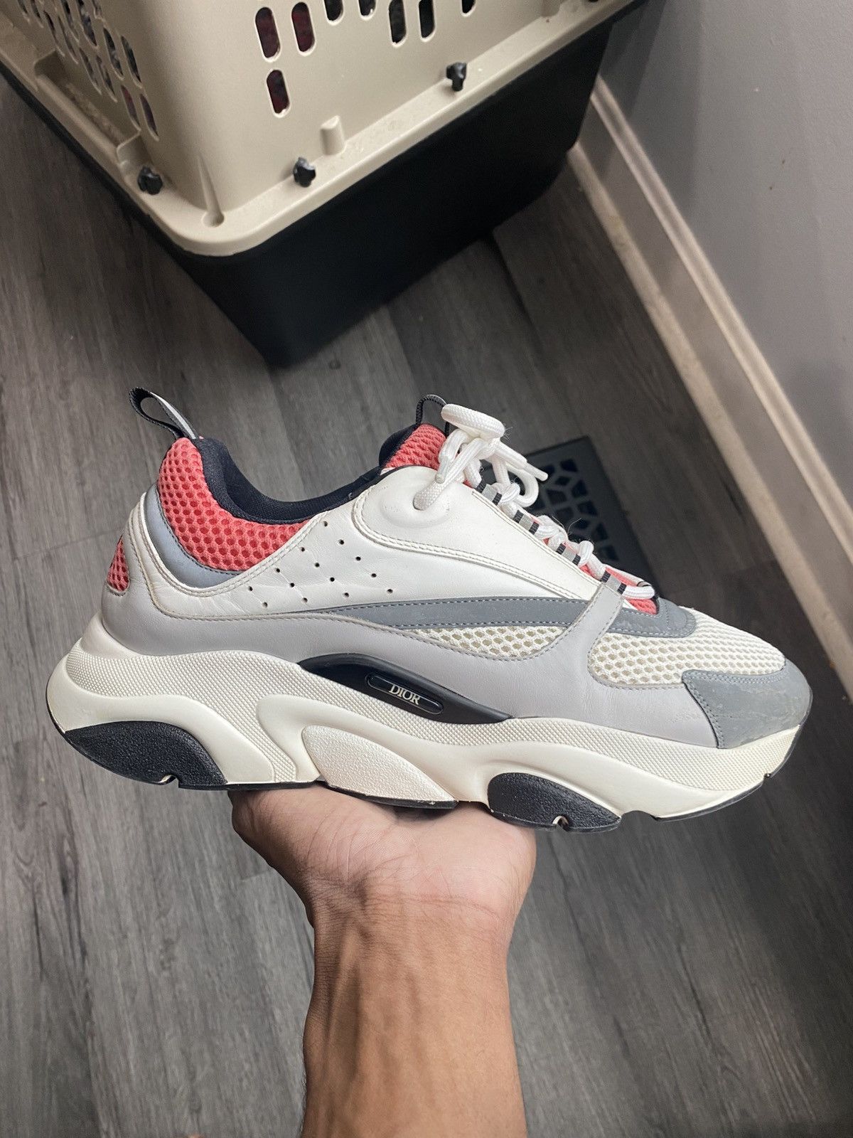 CHRISTIAN DIOR B22 WHITE PINK SALMON Dior B22 Sneakers Mens Size 43 US 9.5 - 10 Pale Pink White  main image 4