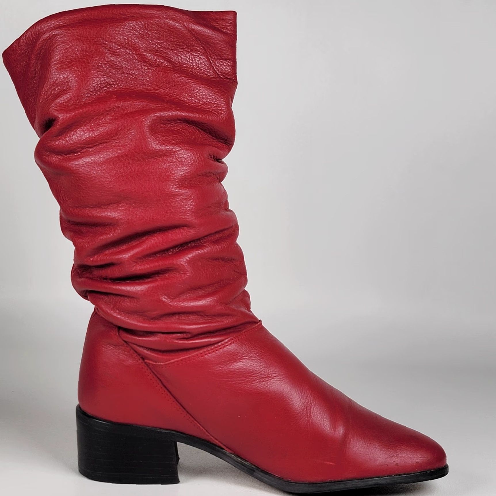 Vintage VINTAGE Hunt Club Leather Boots Women’s 6M Red Boot Slouch 80s Western Pinup Costume Leather, Riding Boot, Casual Womens Boots Size US 6 / IT 36 - 5 Thumbnail