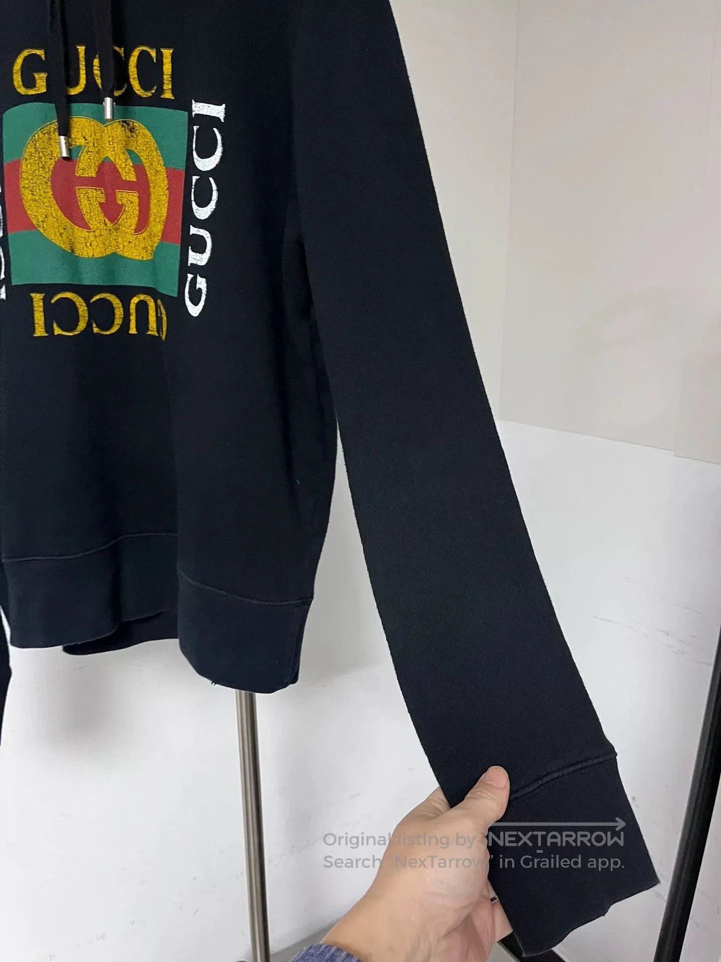Gucci Gucci Black Square Distressed Hoodie S. Size US S / EU 44-46 / 1 - 8 Thumbnail
