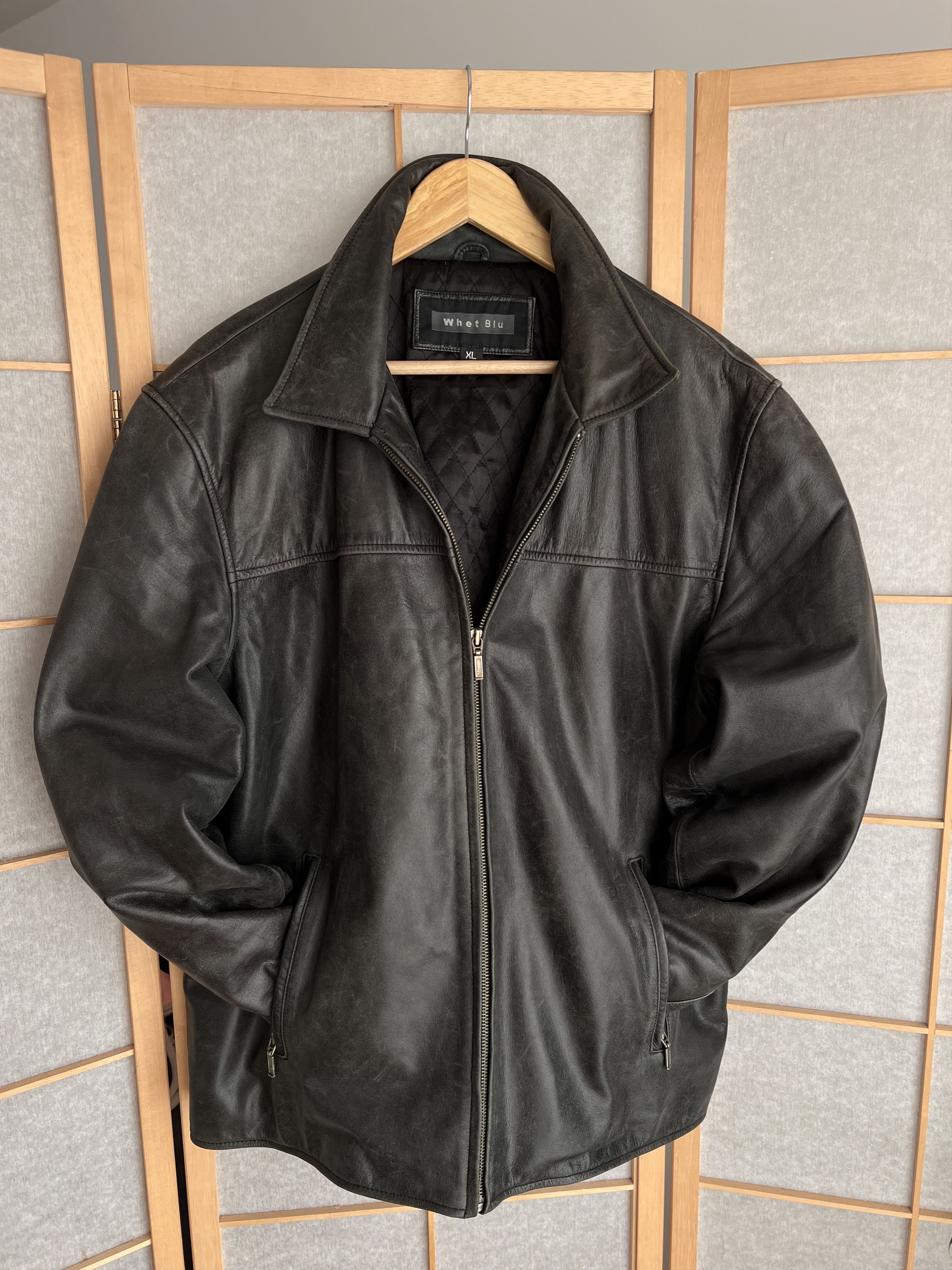If Six Was Nine Vintage 90s Faded Leather coat hard jacket baggy y2k opium Size US L / EU 52-54 / 3 - 10 Thumbnail