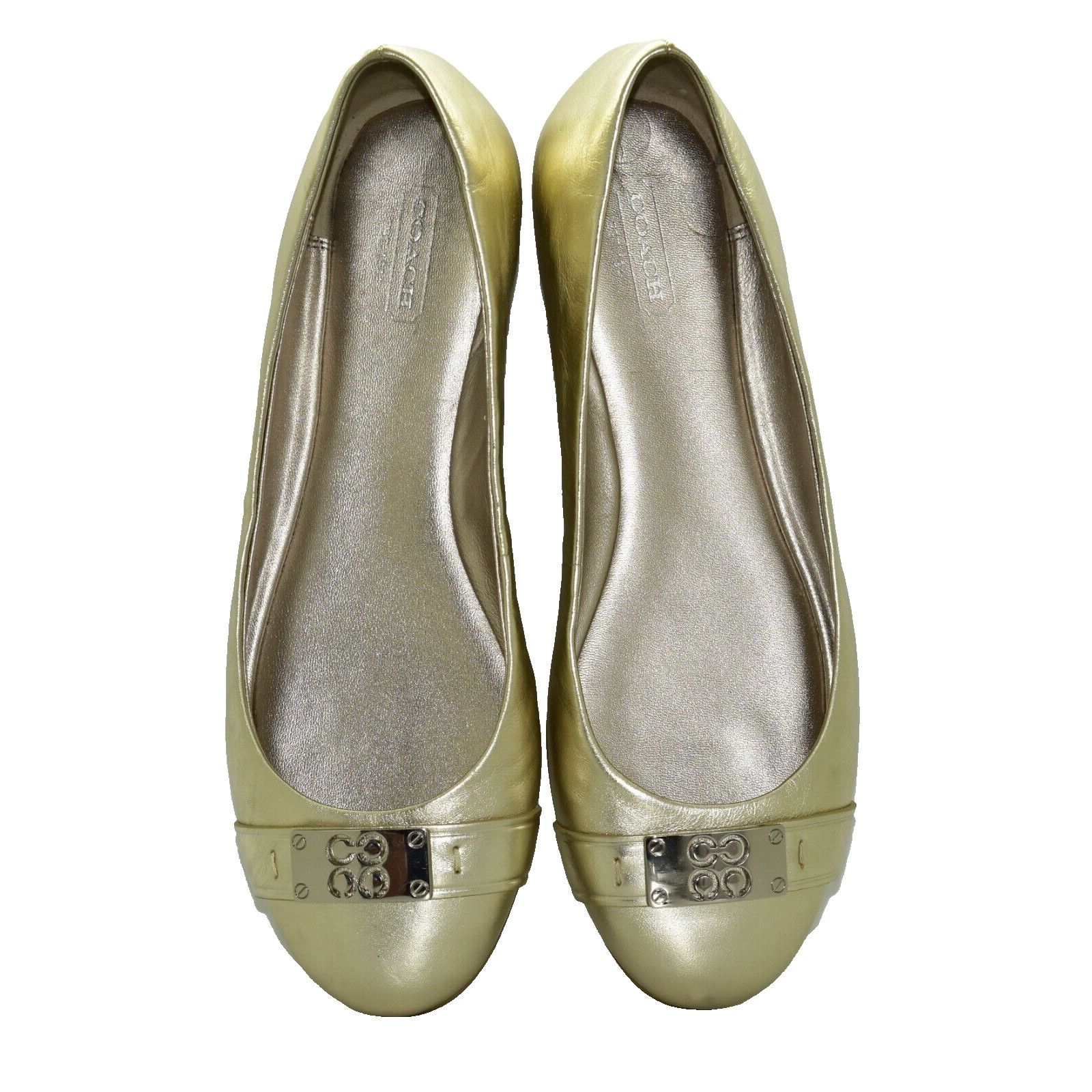 Coach COACH London Gold Leather Ballet Flat Shoes A2910 Size 8.5 M Size US 8.5 / IT 38.5 - 3 Thumbnail