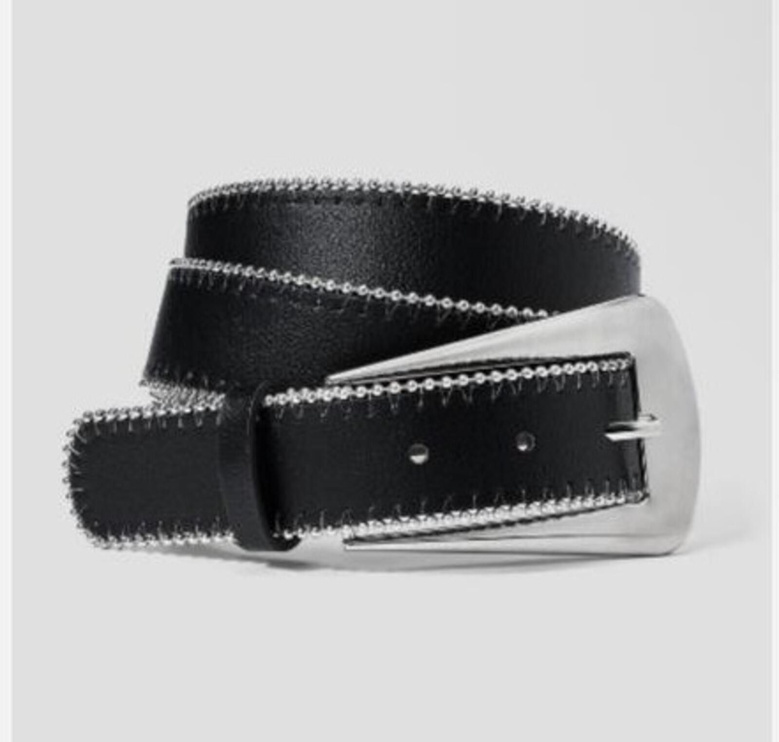 Other Shot Bead Edge Belt with Fashion Buckle - Wild Fable™ Black Size ONE SIZE - 1 Preview