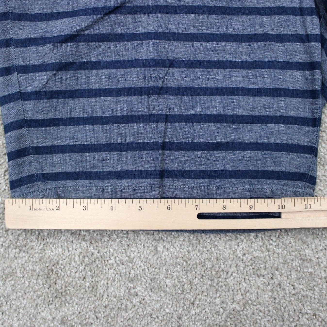 J.Crew J.CREW Stanton Shorts Mens 38 Blue Striped Chino Flat Front Cotton 9" inseam Size US 38 / EU 54 - 5 Thumbnail