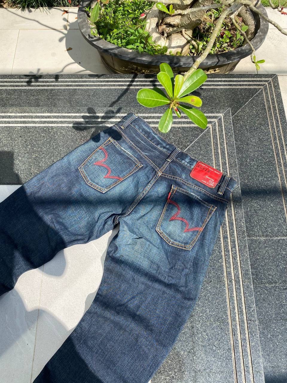 Edwin × Vintage 90’s EDWIN RARE POCKET LOGO JAPANESE BRAND 503 ROUTE DENIM Size US 32 / EU 48 - 4 Thumbnail