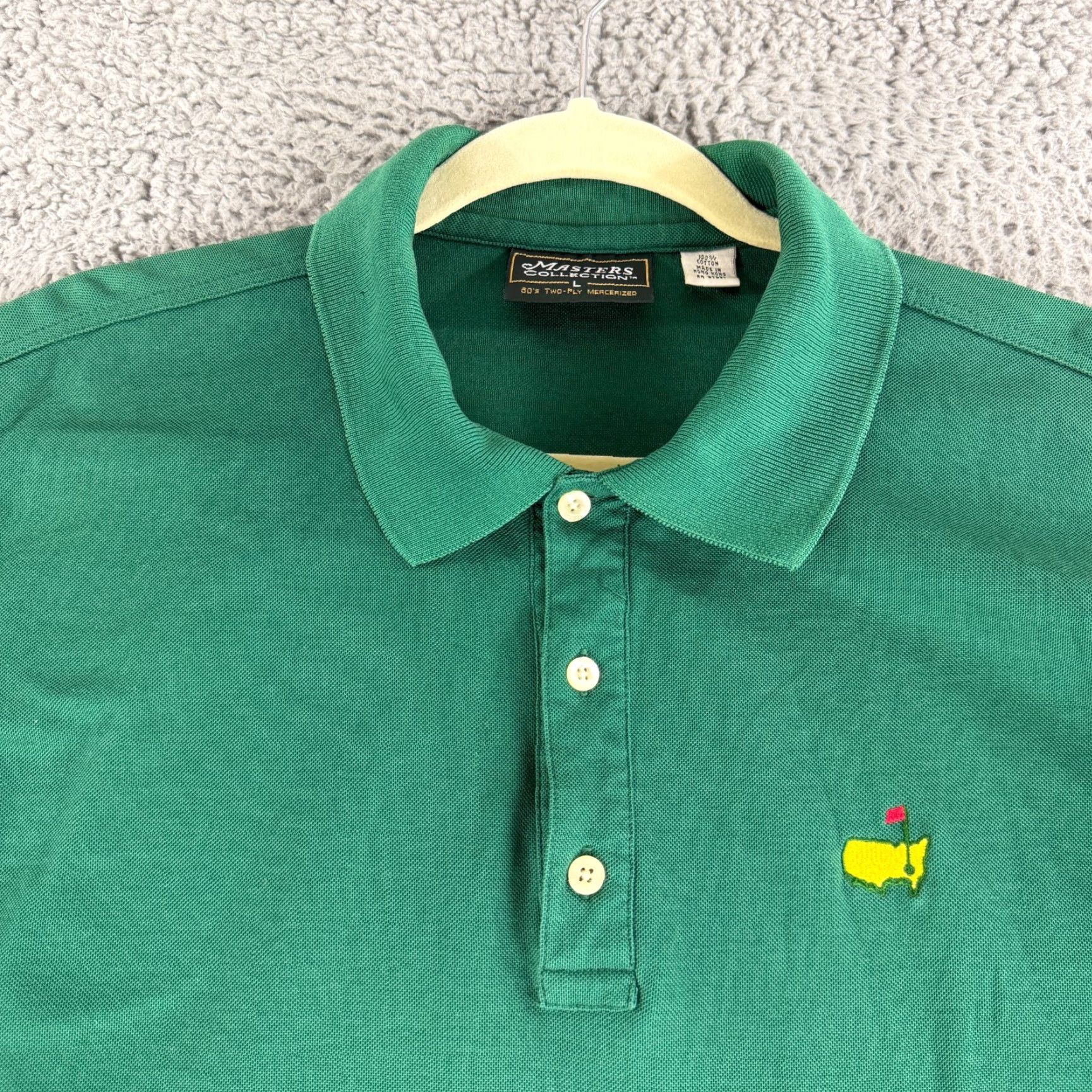Vintage VINTAGE Masters Collection Golf Polo Shirt Mens Large Green Embroidered SS Knit Size US L / EU 52-54 / 3 - 3 Thumbnail