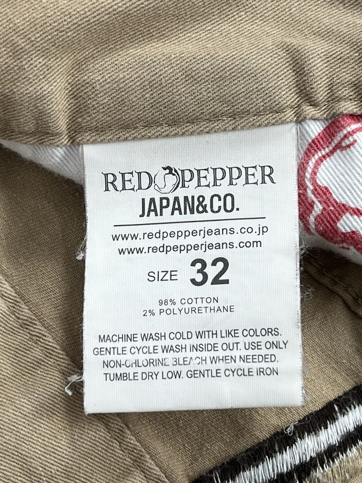 Japanese Brand Vintage Red Pepper Embroidered With Skull Button Size US 32 / EU 48 - 10 Thumbnail