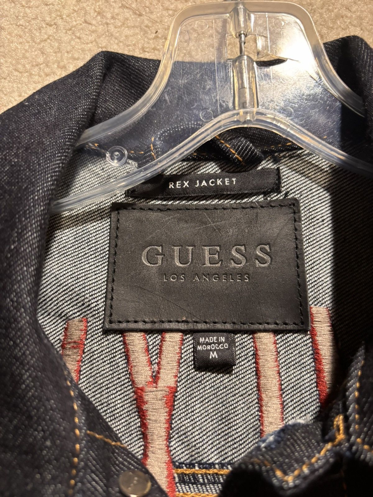 Designer × Guess Guess "Rex" Embroidered Dark Denim Jacket Mens Medium Size US M / EU 48-50 / 2 - 3 Thumbnail