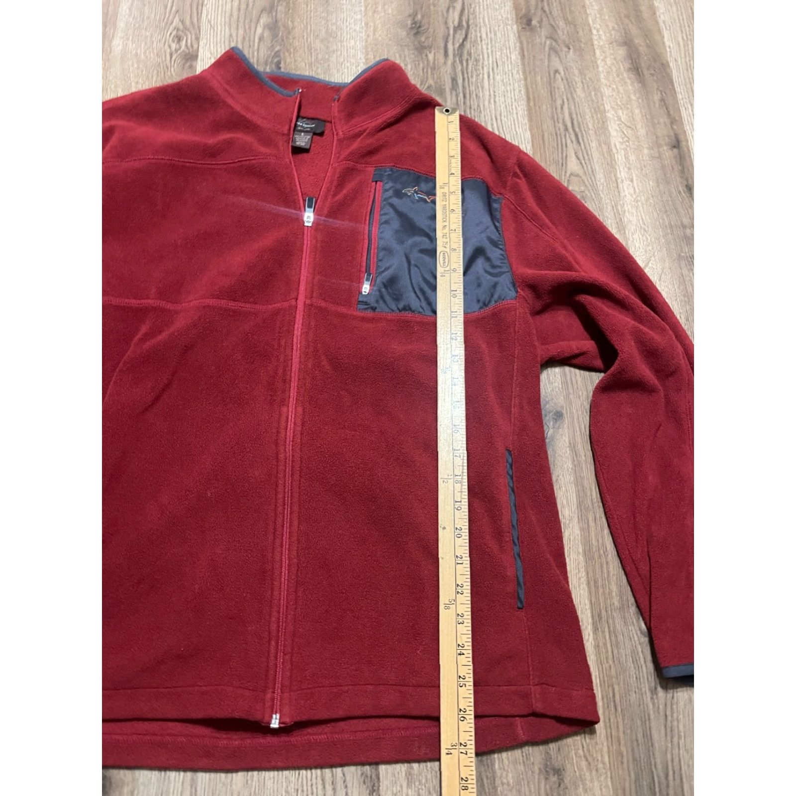 Vintage Greg Norman Sweater Men's Large Red Gray Full Zip Fleece Pockets, Regular Fit, Solid, Casual, Men, XL? Wait check. Size US L / EU 52-54 / 3 - 6 Thumbnail