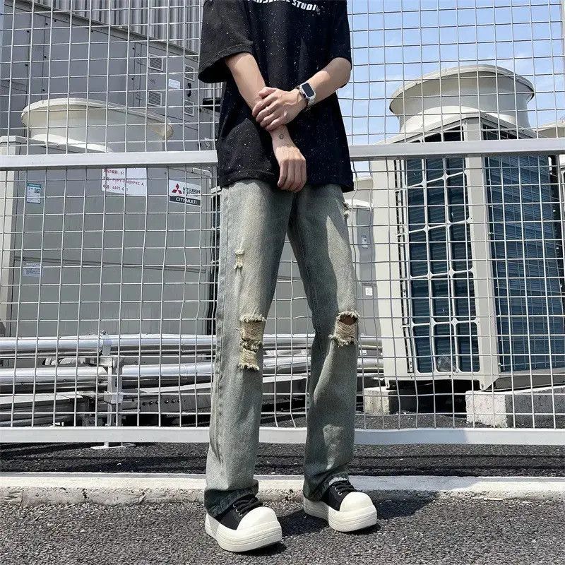 Japanese Brand Retro loose ripped micro flared jeans Size US 30 / EU 46 - 3 Thumbnail