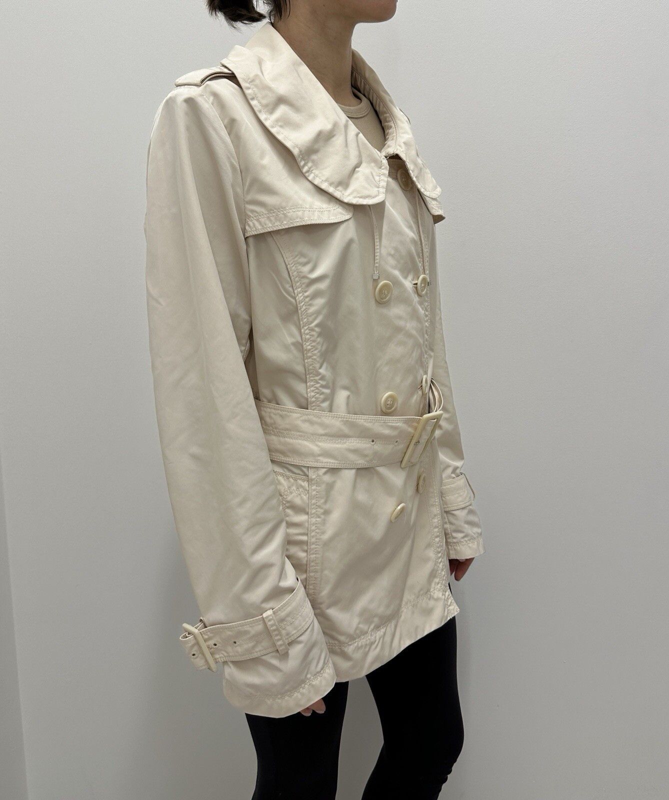 Moncler Moncler Nerine Women Belted Trench Coat Jacket Nylon Shirri Size L / US 10 / IT 46 - 3 Thumbnail