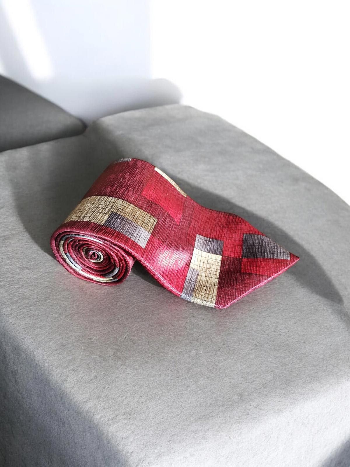 Other Essante 100% Imported Silk Tie with Geometric Pattern Size ONE SIZE - 2 Thumbnail