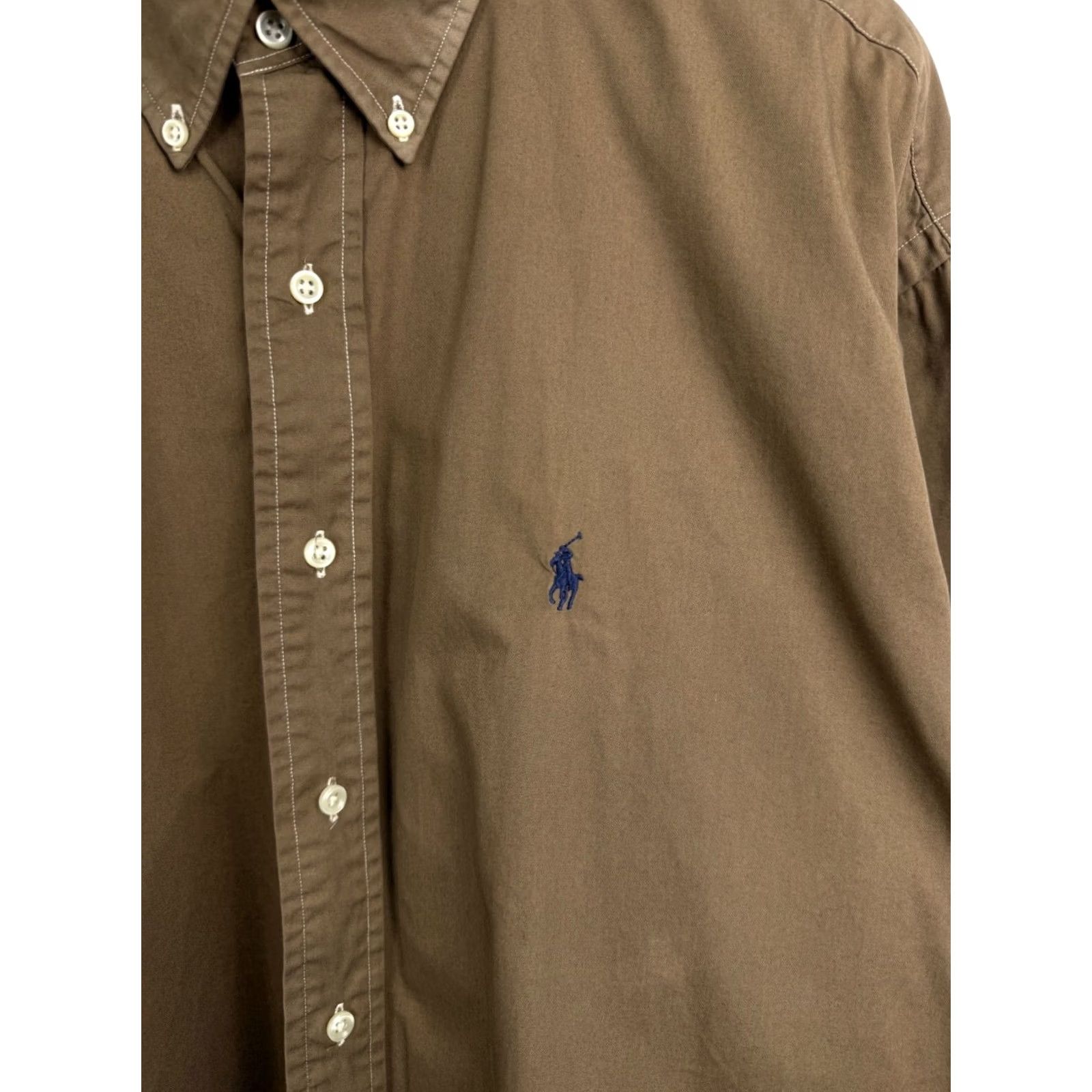 Polo Ralph Lauren VINTAGE Ralph Lauren Polo Shirt XXL Brown 1990s 90s Rugby Cotton Size US XXL / EU 58 / 5 - 4 Thumbnail