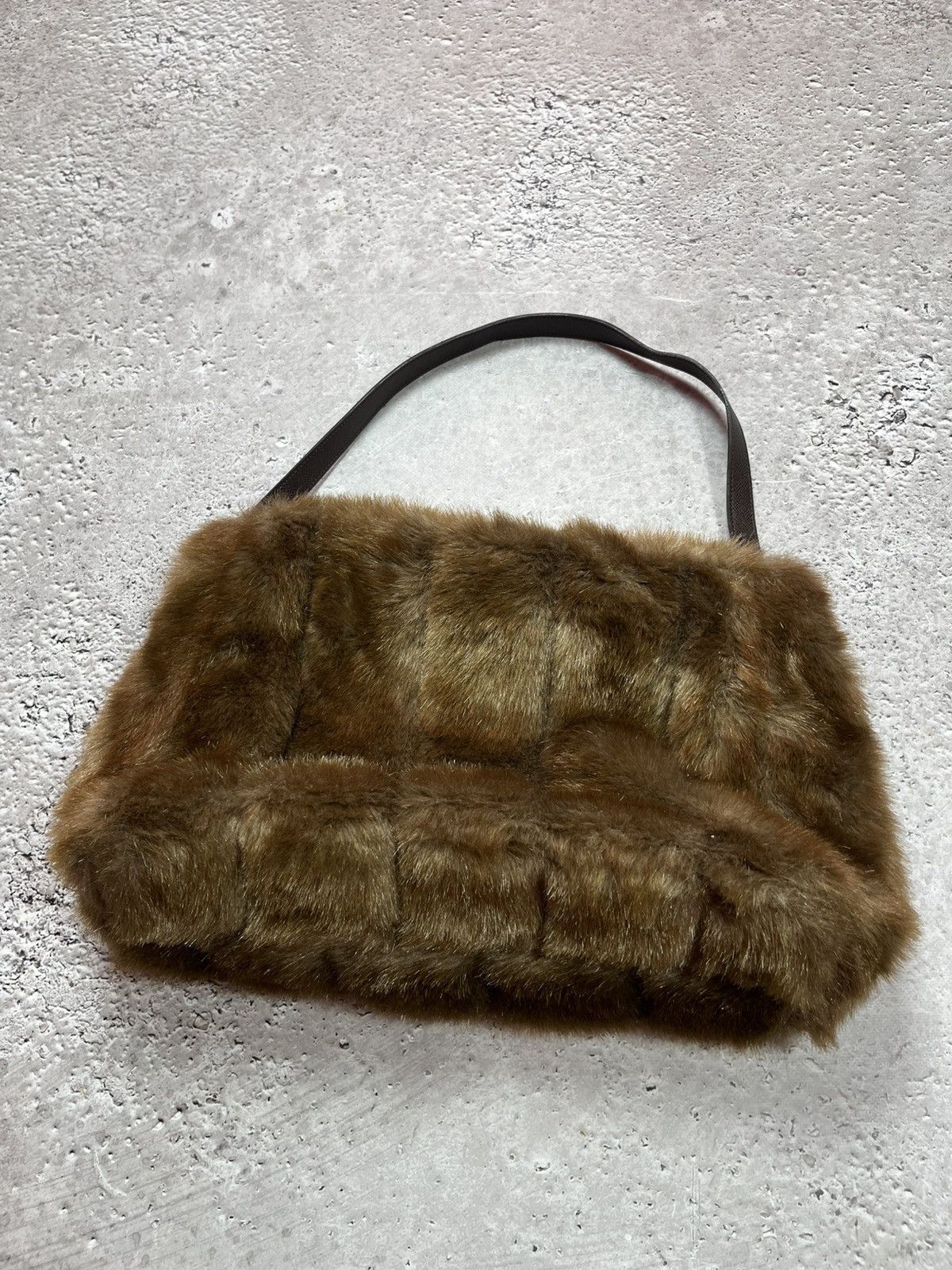 Other Y2K Faux Fur Brown Shoulder Bag 42x28 cm Vintage Style Size ONE SIZE - 15 Thumbnail