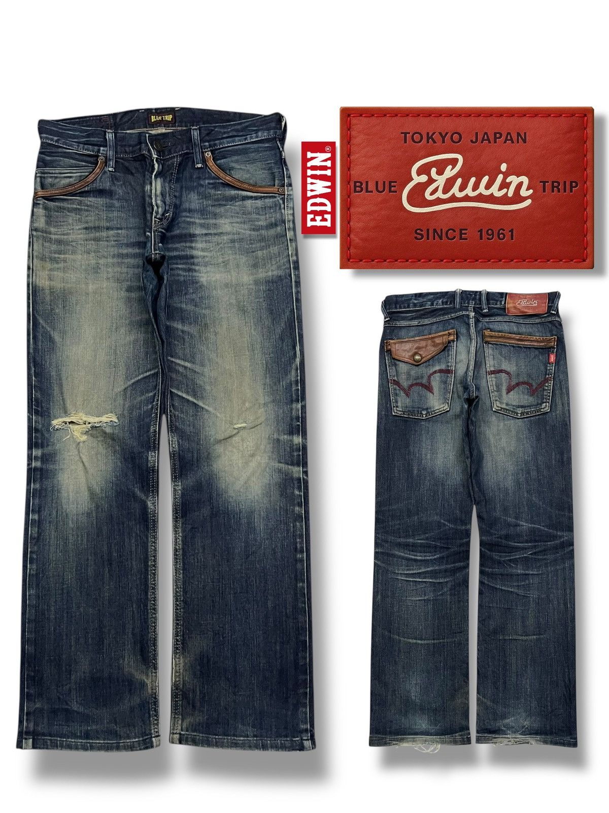 Edwin Vintage Edwin Blue Trip 006 Japan- Faded Wash, Distressed Size US 32 / EU 48 - 1 Thumbnail