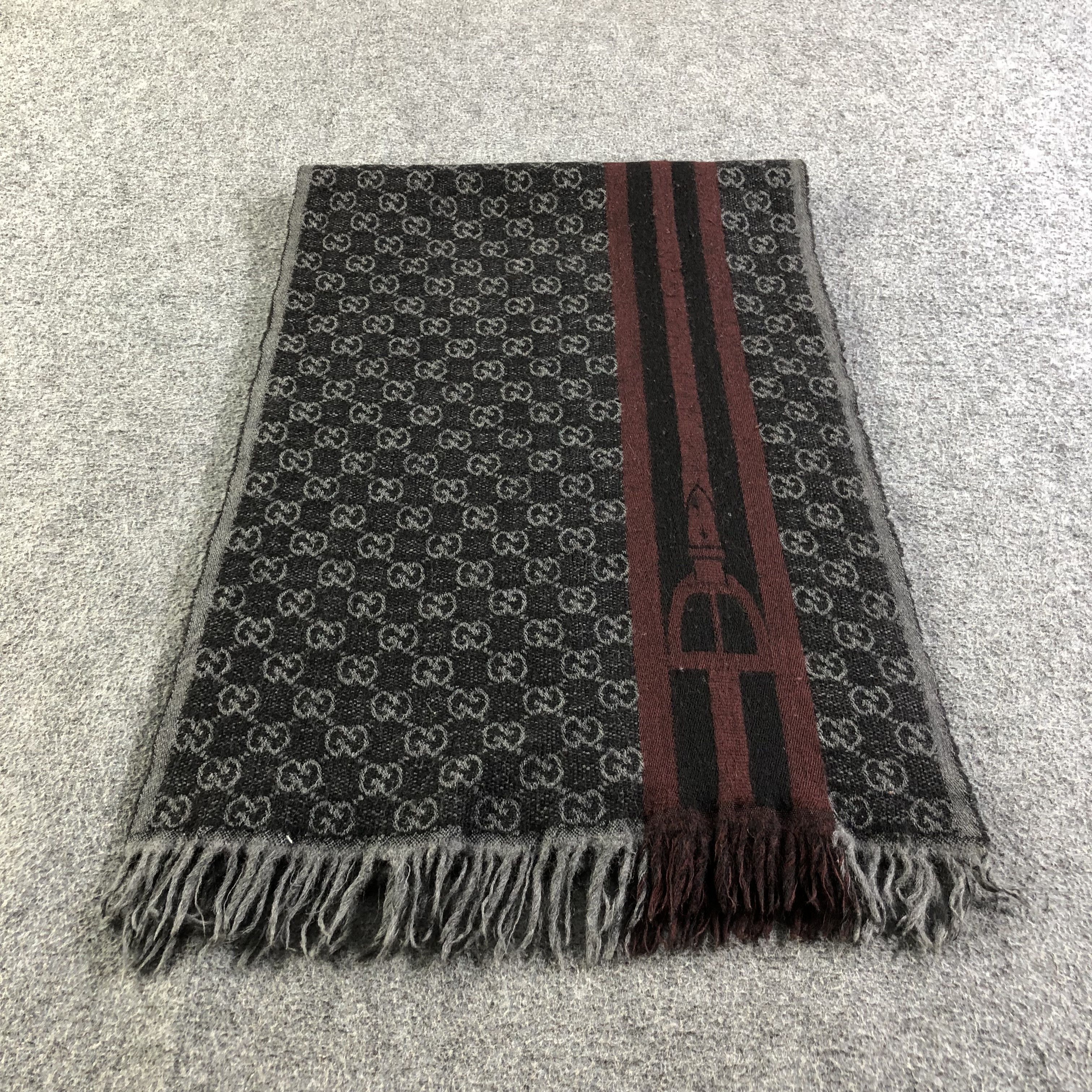 Gucci Gucci GG Monogram Wool Scarf Muffler V1756 Size ONE SIZE - 3 Thumbnail