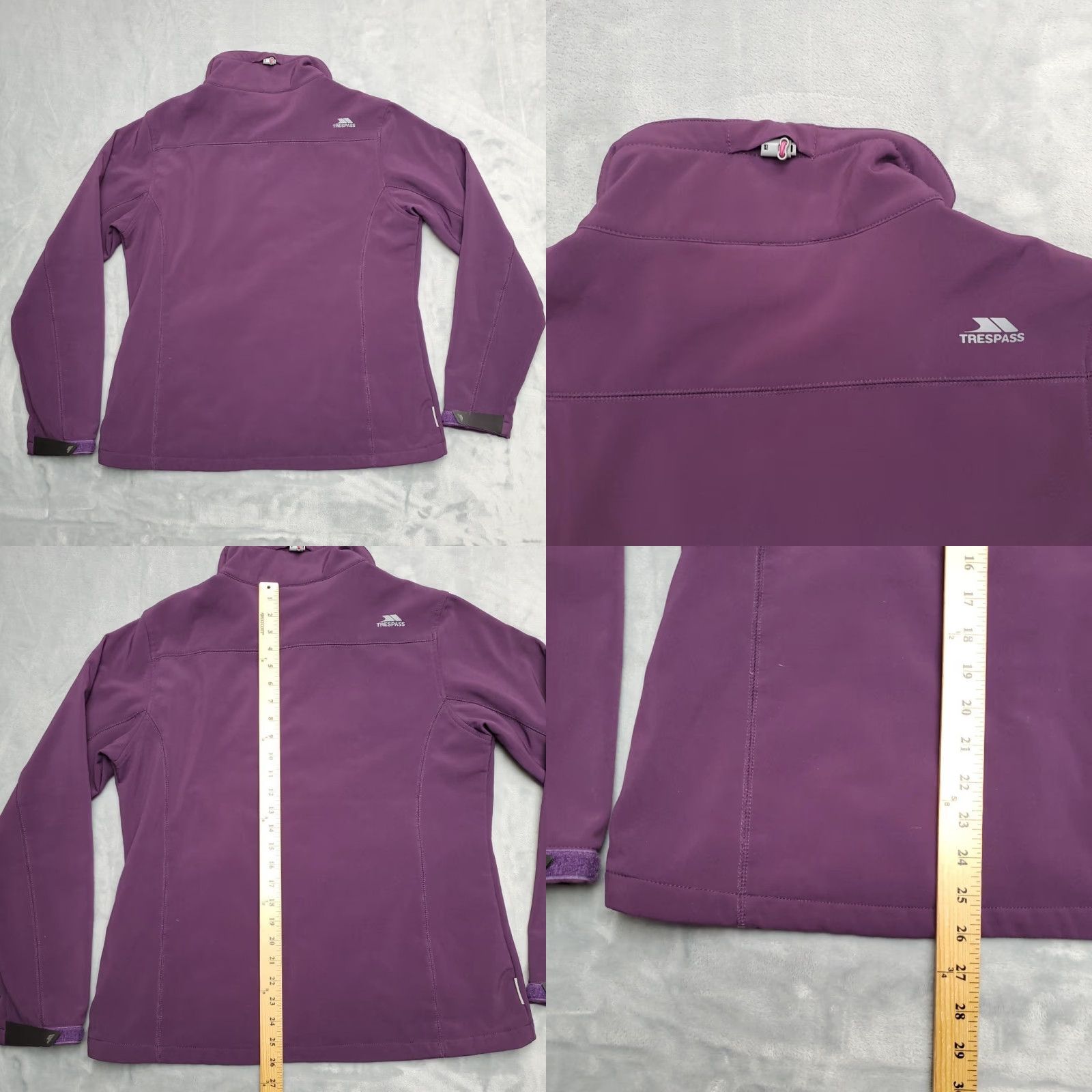Vintage Trespass Jacket Women XL Purple Softshell Performance Fleece Lined Outdoor Gorp Size XL / US 12-14 / IT 48-50 - 8 Thumbnail