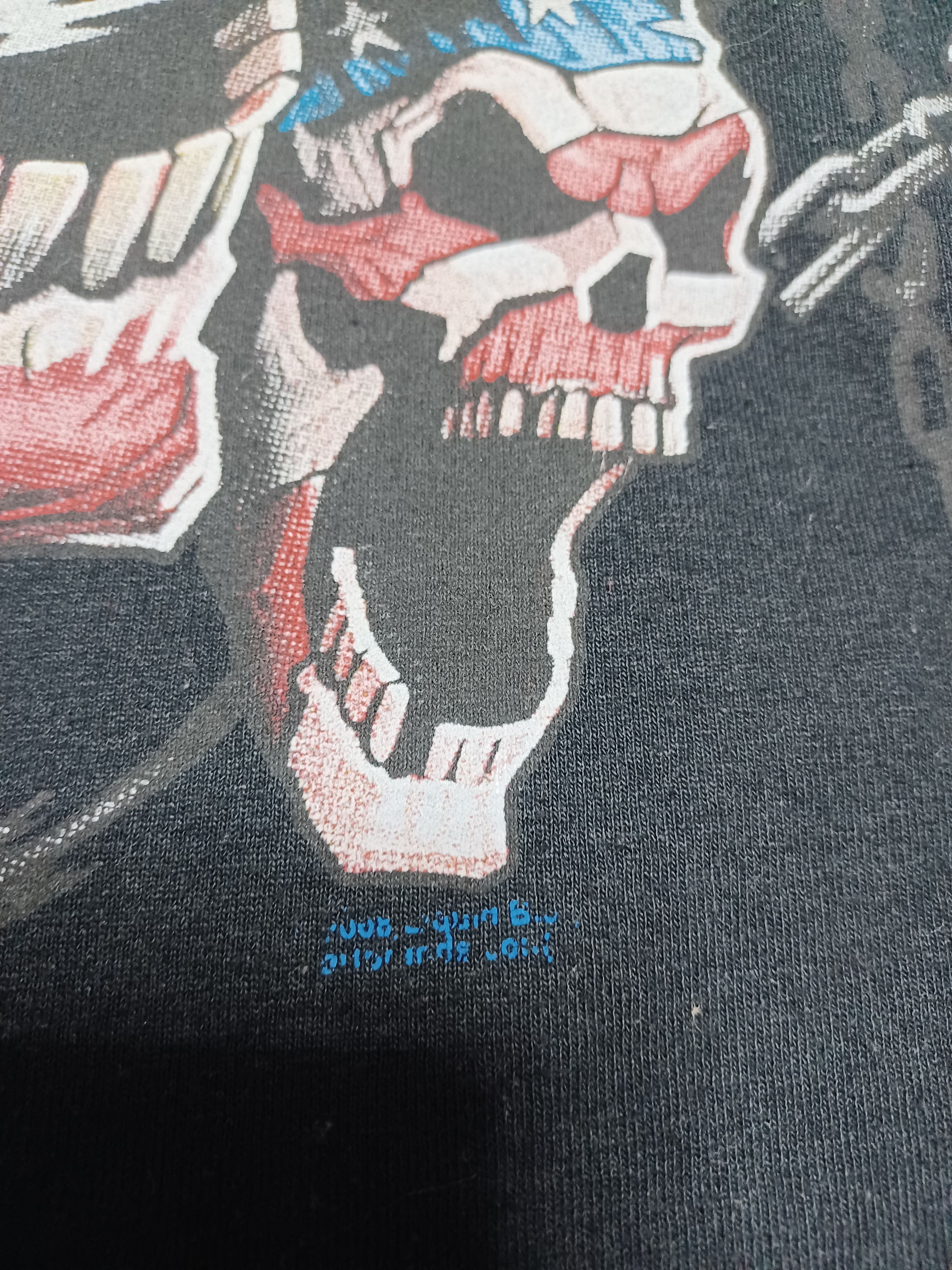 Jerzees 2008 VINTAGE JERZEES SKULLS AMERICAN FLAG BANNER TEE Size US M / EU 48-50 / 2 - 4 Thumbnail