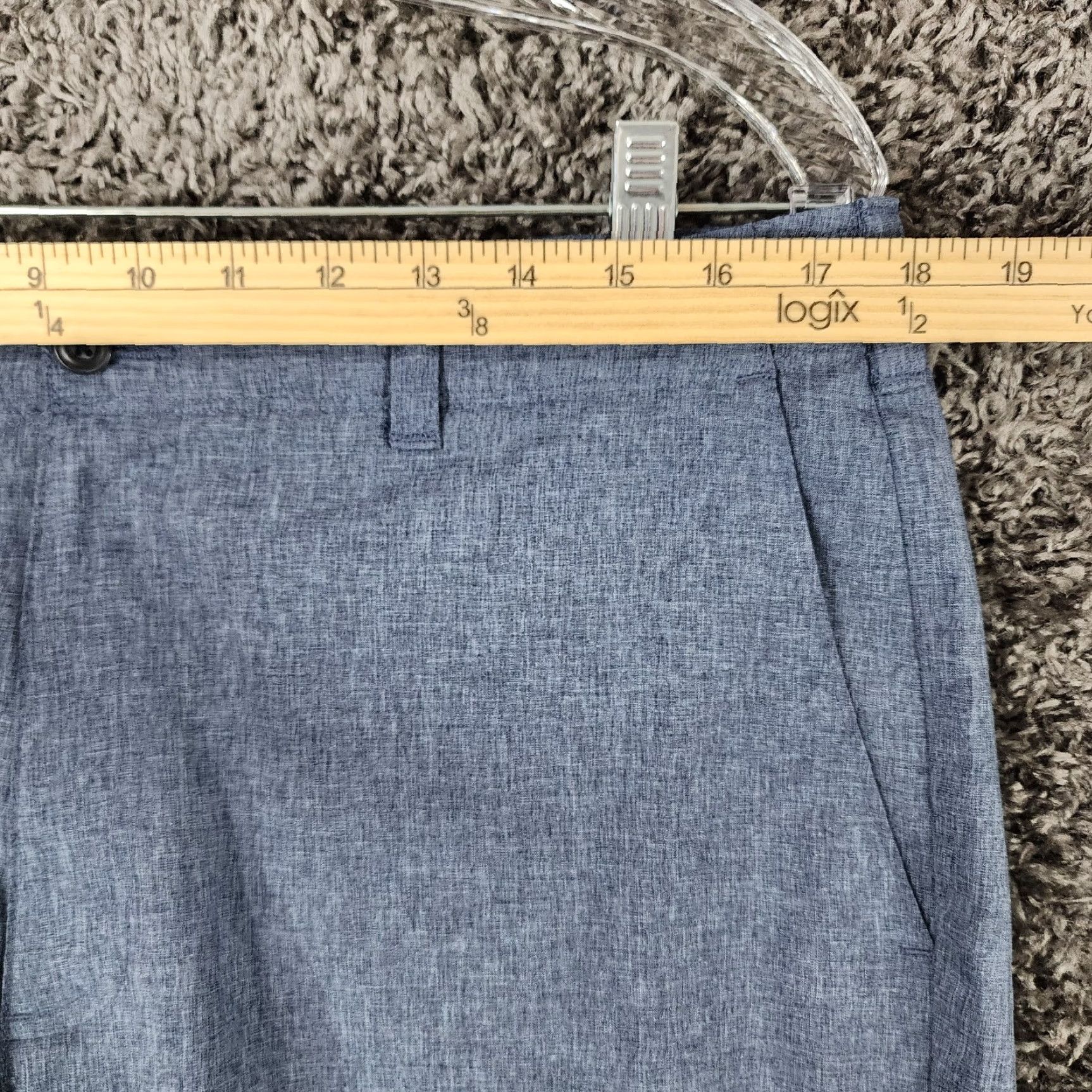 Hogan BEN HOGAN Mens Chino Shorts Flat Heathered Blue Size 36 Golf Shorts Men 36 Blue Chino Reg Fit Size US 36 / EU 52 - 3 Thumbnail