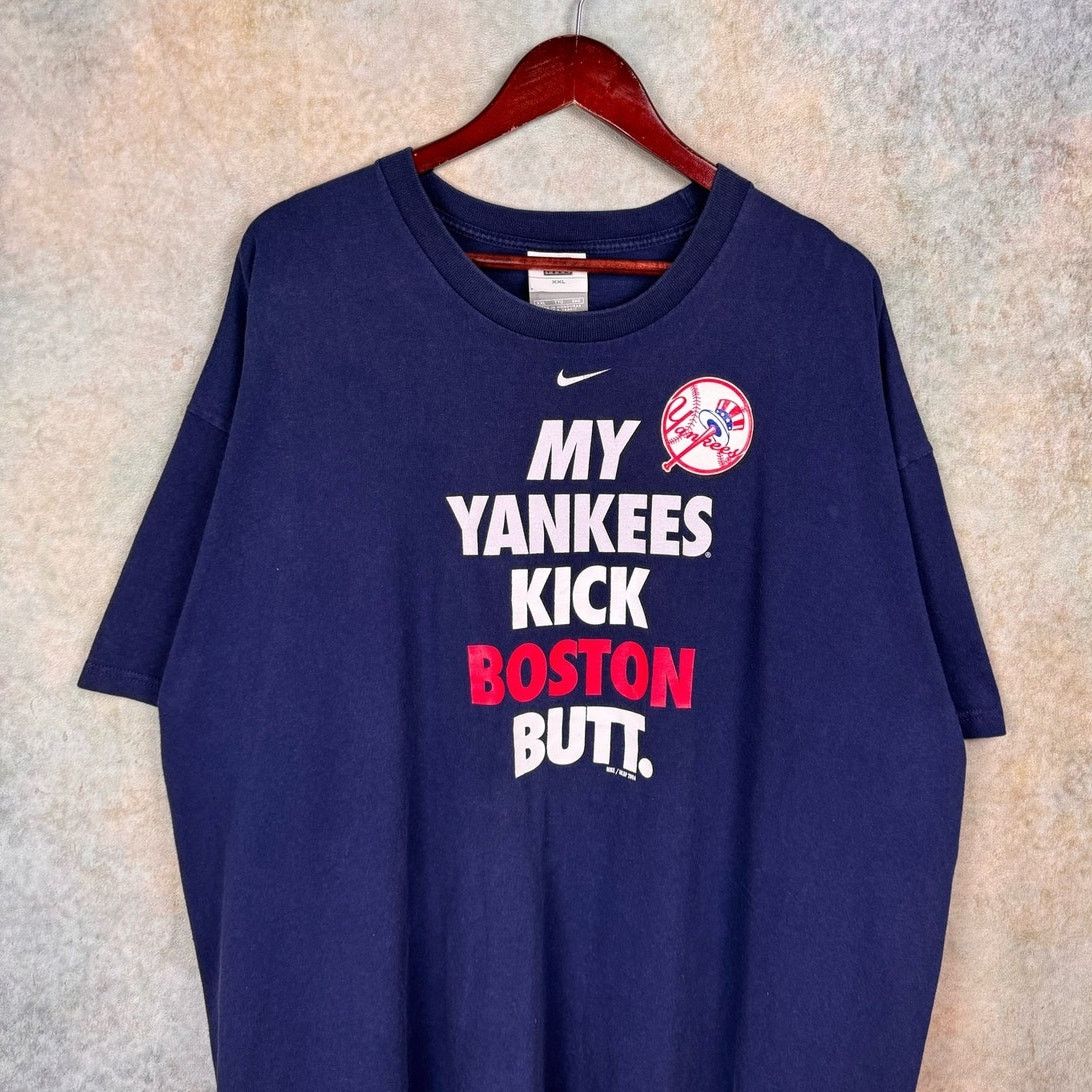 Nike × Vintage VTG Y2K Nike New York Yankees T Shirt XXL Blue MLB Baseball Size US XXL / EU 58 / 5 - 1 Thumbnail