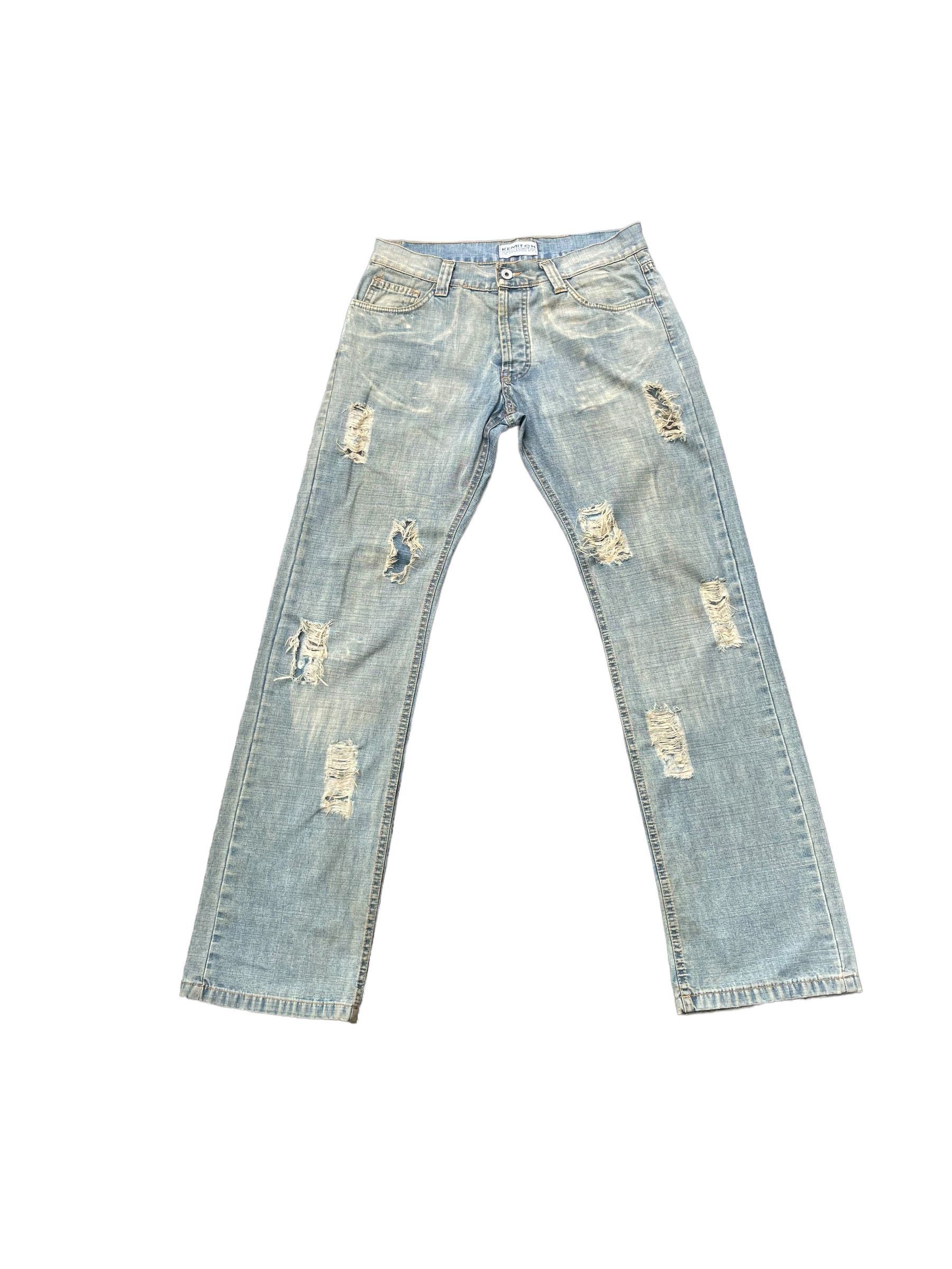 Designer Vintage Kemitch Socialite Distresed Denim Size US 32 / EU 48 - 1 Thumbnail