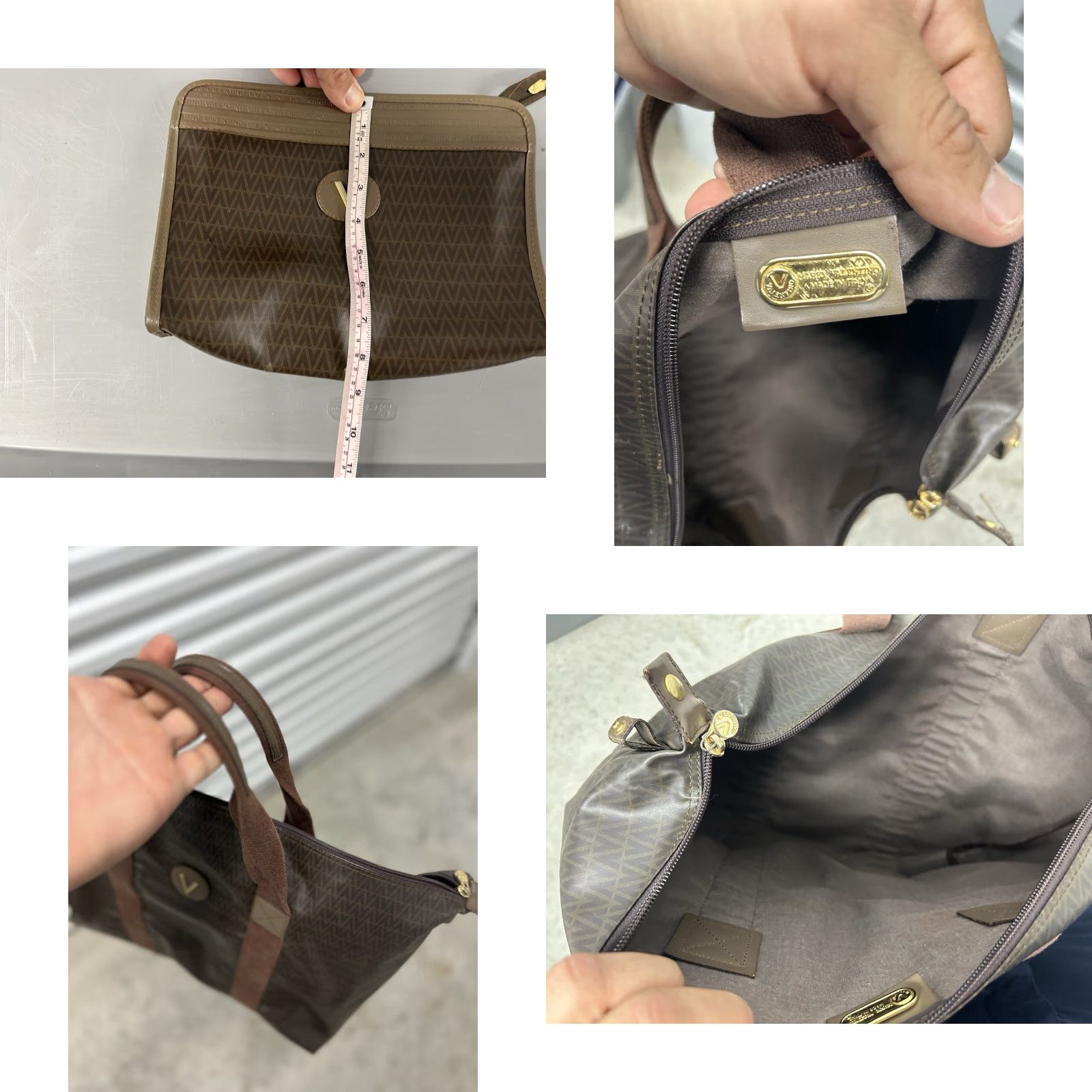 Valentino Valentino Tote Bag Women 2 Pc Brown Leather Emblem Gold Hardware Tassel Made in Italy - Large Size ONE SIZE - 8 Thumbnail