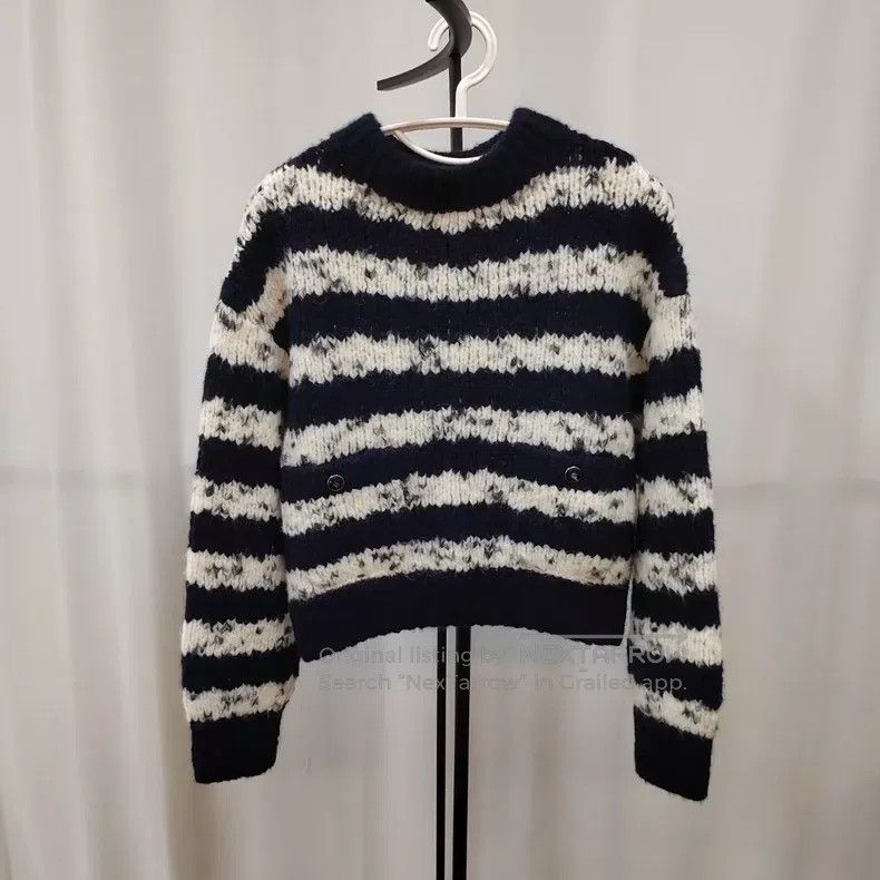Chanel Chanel Blue and white striped sweater Size S / US 4 / IT 40 - 1 Thumbnail
