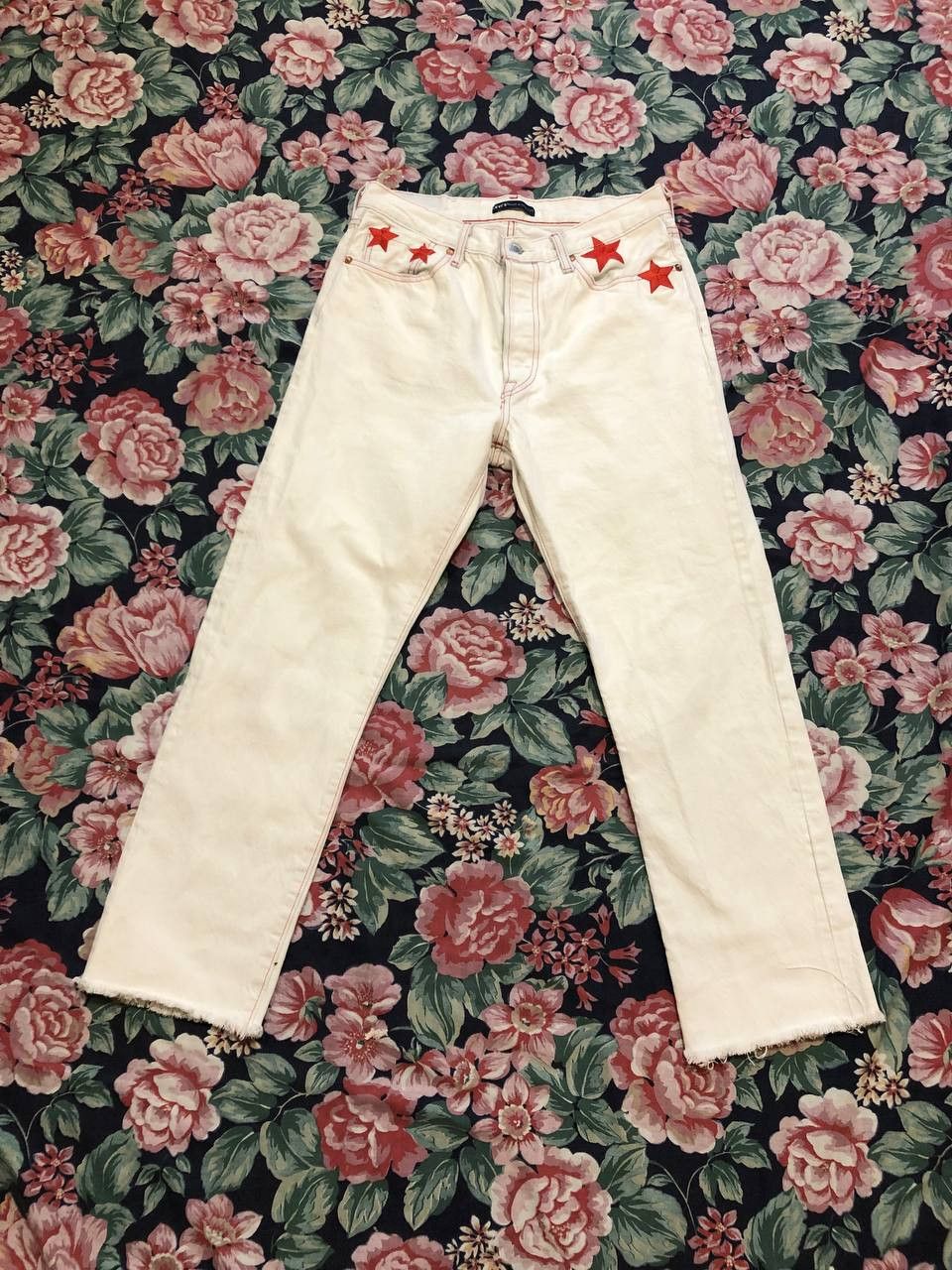 Levi's Levi's 501 Made & Crafted Jeans White Cotton Stars Size 28" / US 6 / IT 42 - 23 Thumbnail