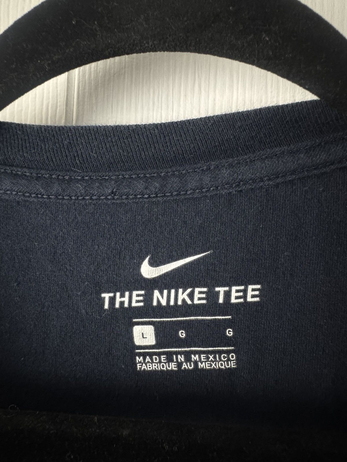 Nike Nike Navy Blue T-Shirt L Mens Jumbo Swoosh White Just Do It Size US L / EU 52-54 / 3 - 2 Thumbnail