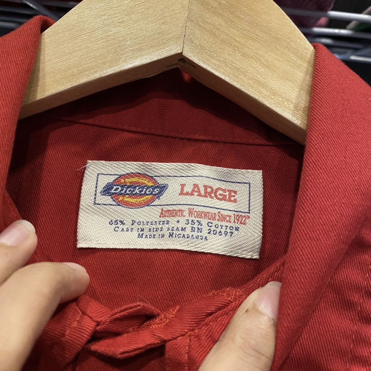 Dickies Vintage Dickies Red Custom Made Hardcore Design Shirt Pocket Size US L / EU 52-54 / 3 - 10 Thumbnail