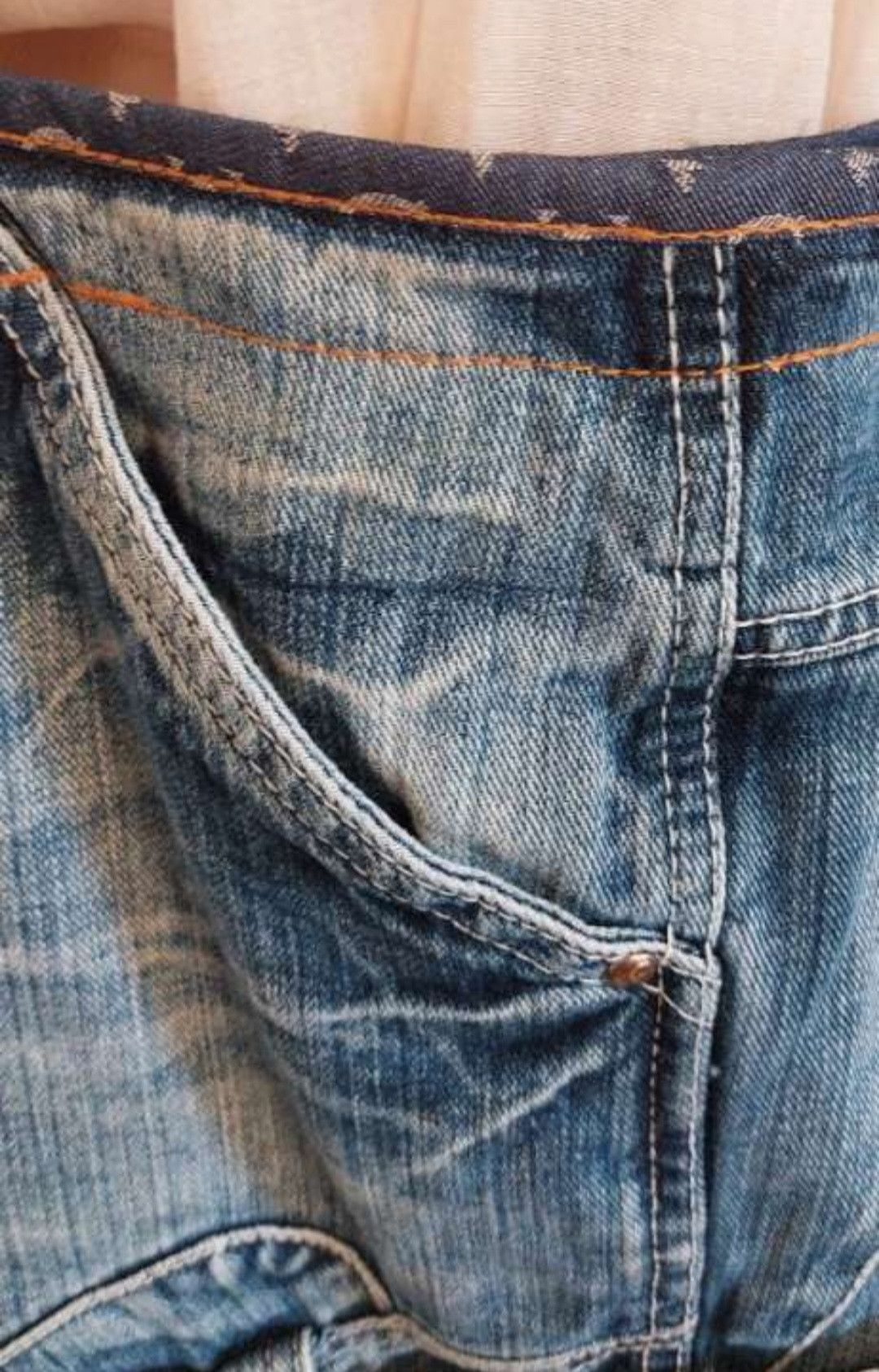 Handmade Heavy Denim Tote with Leather Belt Straps Size ONE SIZE - 5 Thumbnail
