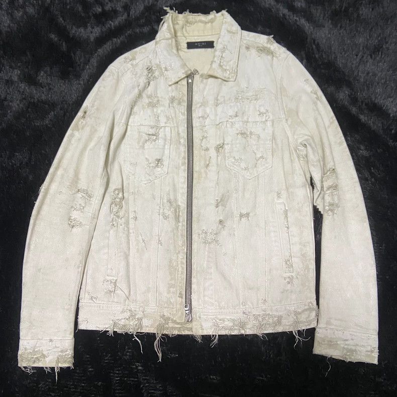 Amiri White oil-stained jacket 2502-Nextarrow