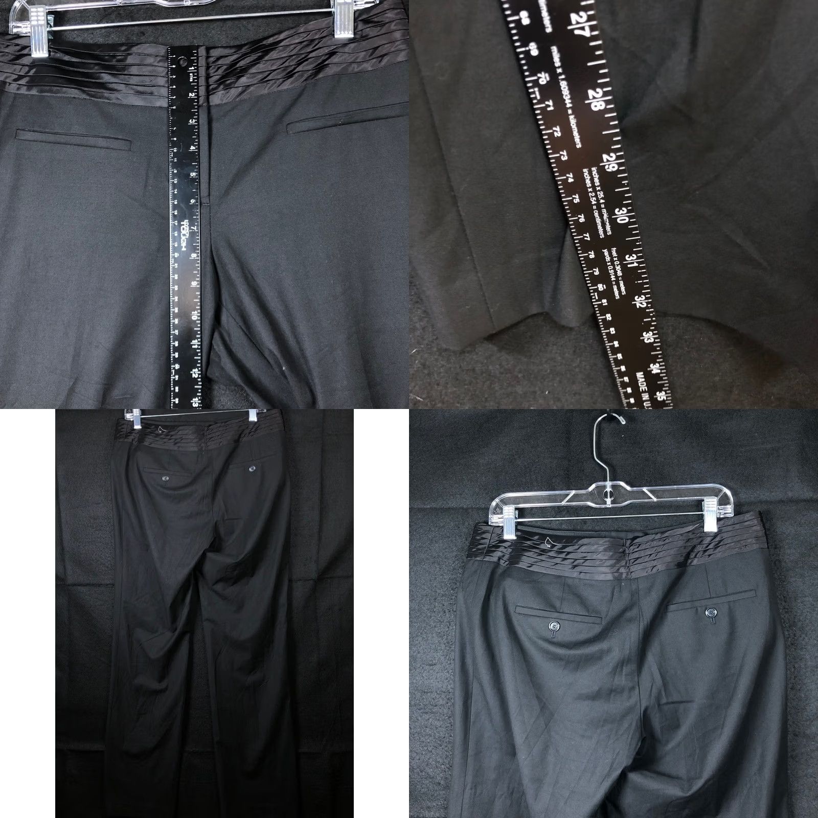Ann Taylor VINTAGE Ann Taylor LOFT Womens Pants Black Marisa Straight Leg Career Stretch 8 Size 24" / US 00 / IT 34 - 8 Thumbnail