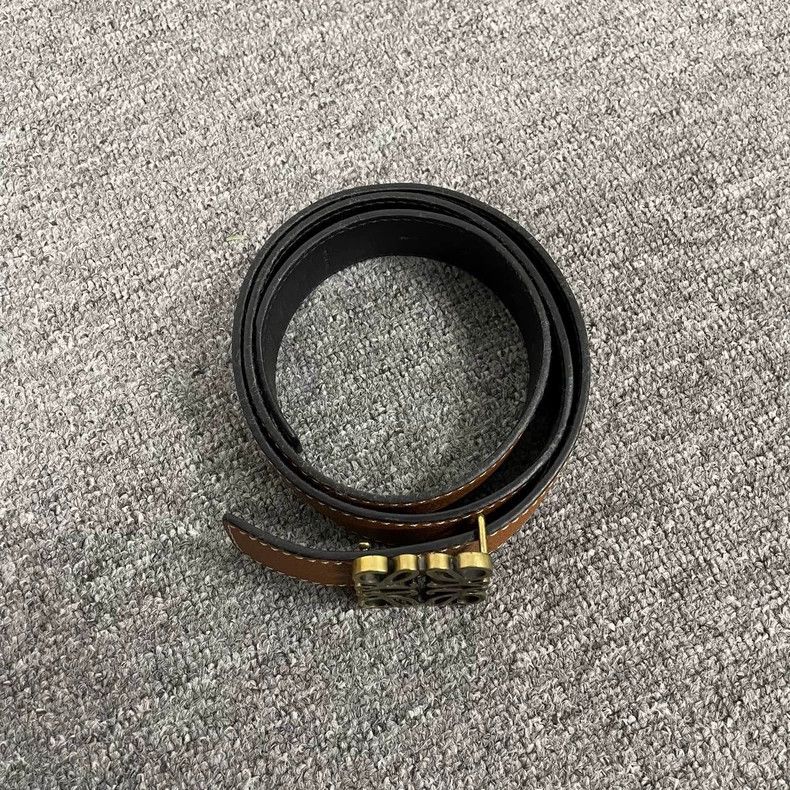 Loewe Loewe size90 Brown large Logo Men's belt Size ONE SIZE - 3 Thumbnail