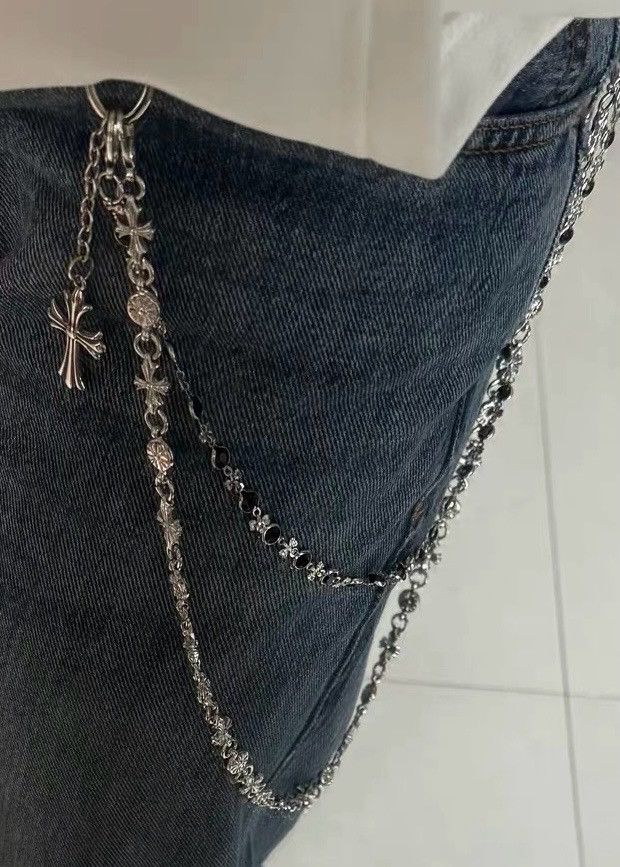 Jewelry Retro streetwear punk cross double layer pocket wallet chain Size ONE SIZE - 2 Thumbnail
