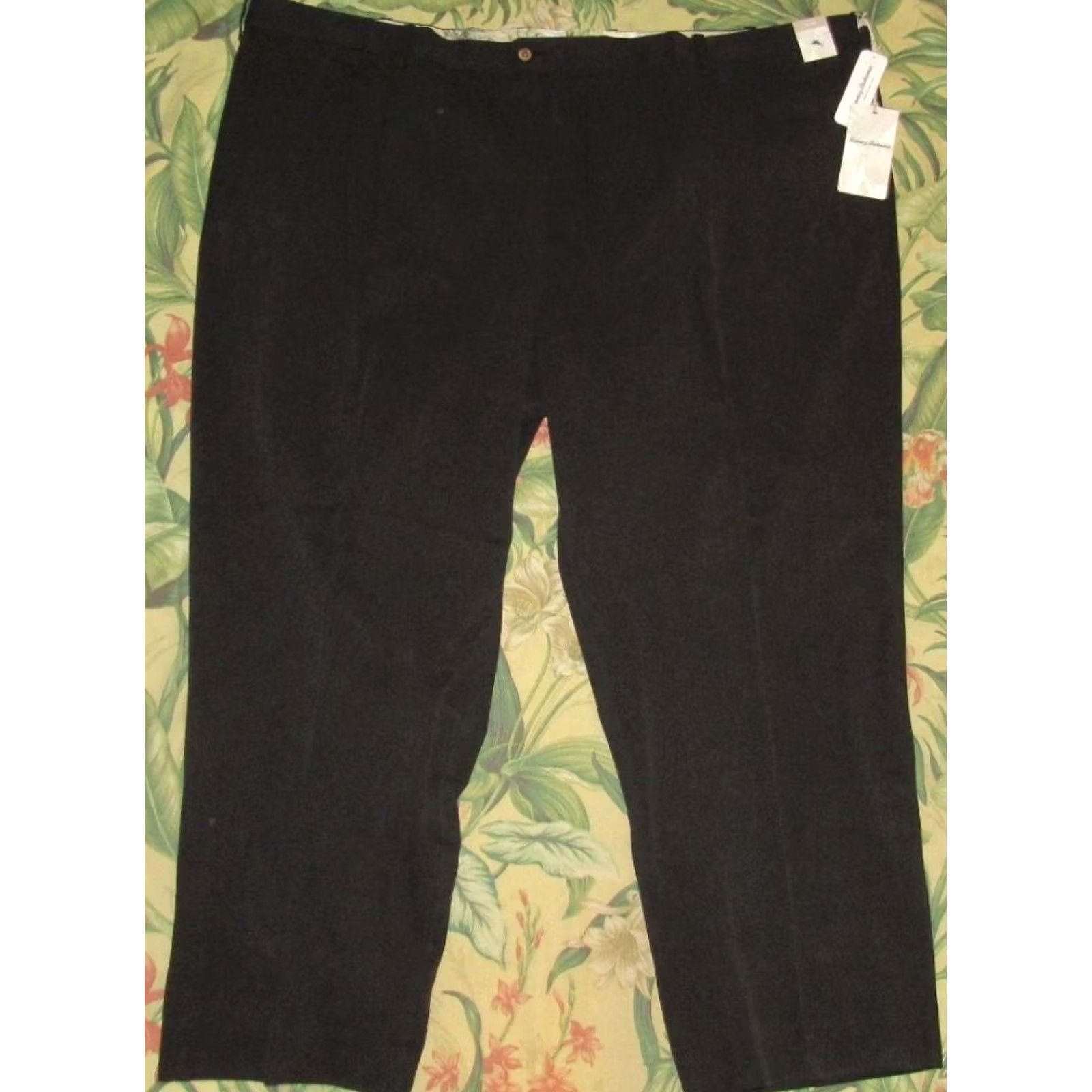 Tommy Bahama VINTAGE 50 TOMMY BAHAMA New St Thomas Dbl Pleated Black Pants 54 x 30 NWT Size US 38 / EU 54 - 3 Thumbnail