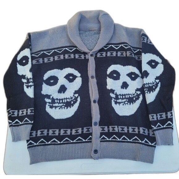 Misfits Misfits Cardigan Sweater Button up Acrylic Knit Size US L / EU 52-54 / 3 - 2 Thumbnail